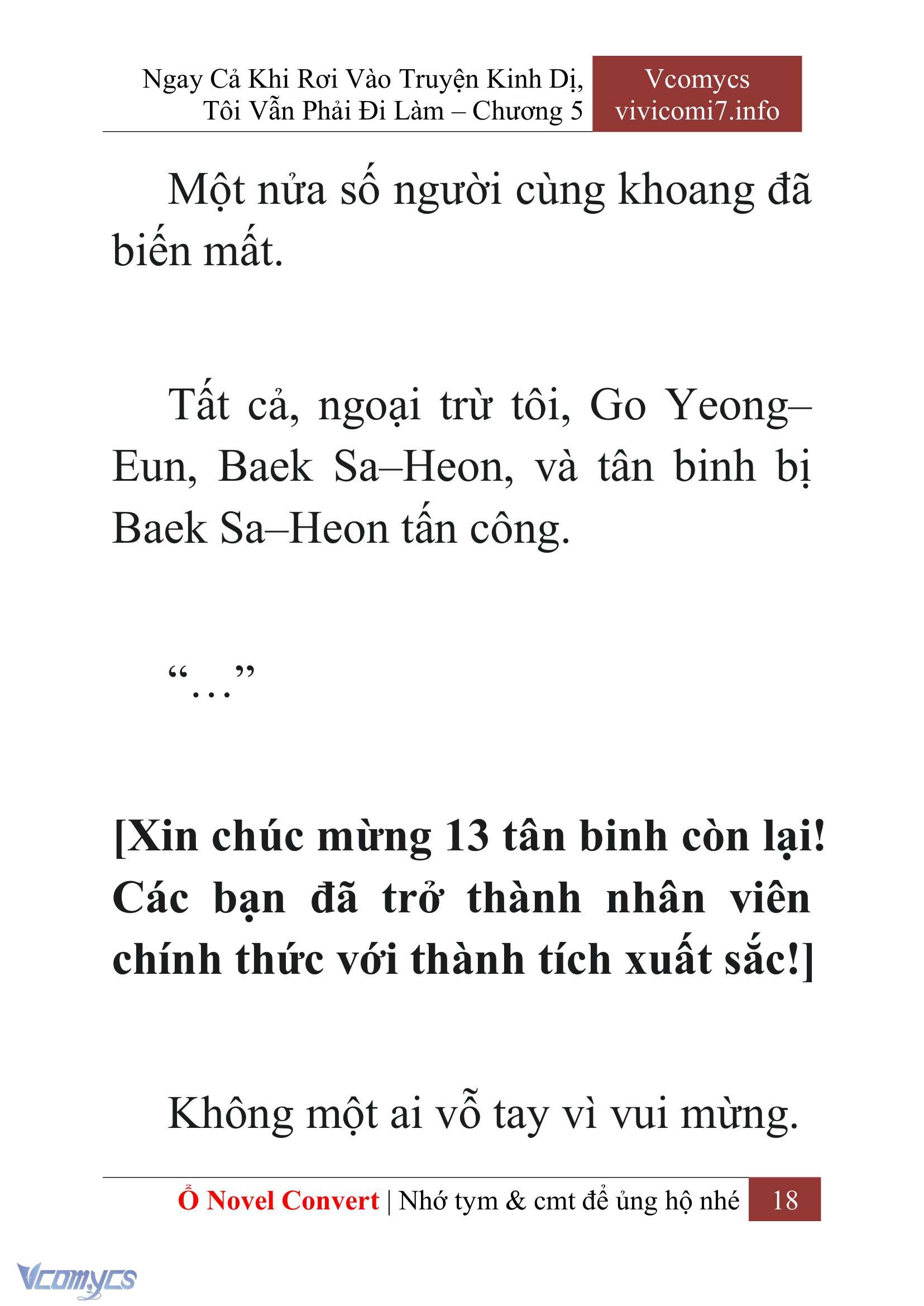 [Novel] Ngay Cả Khi Rơi Vào Truyện Kinh Dị, Tôi Vẫn Phải Đi Làm Chap 5 - Next Chap 6