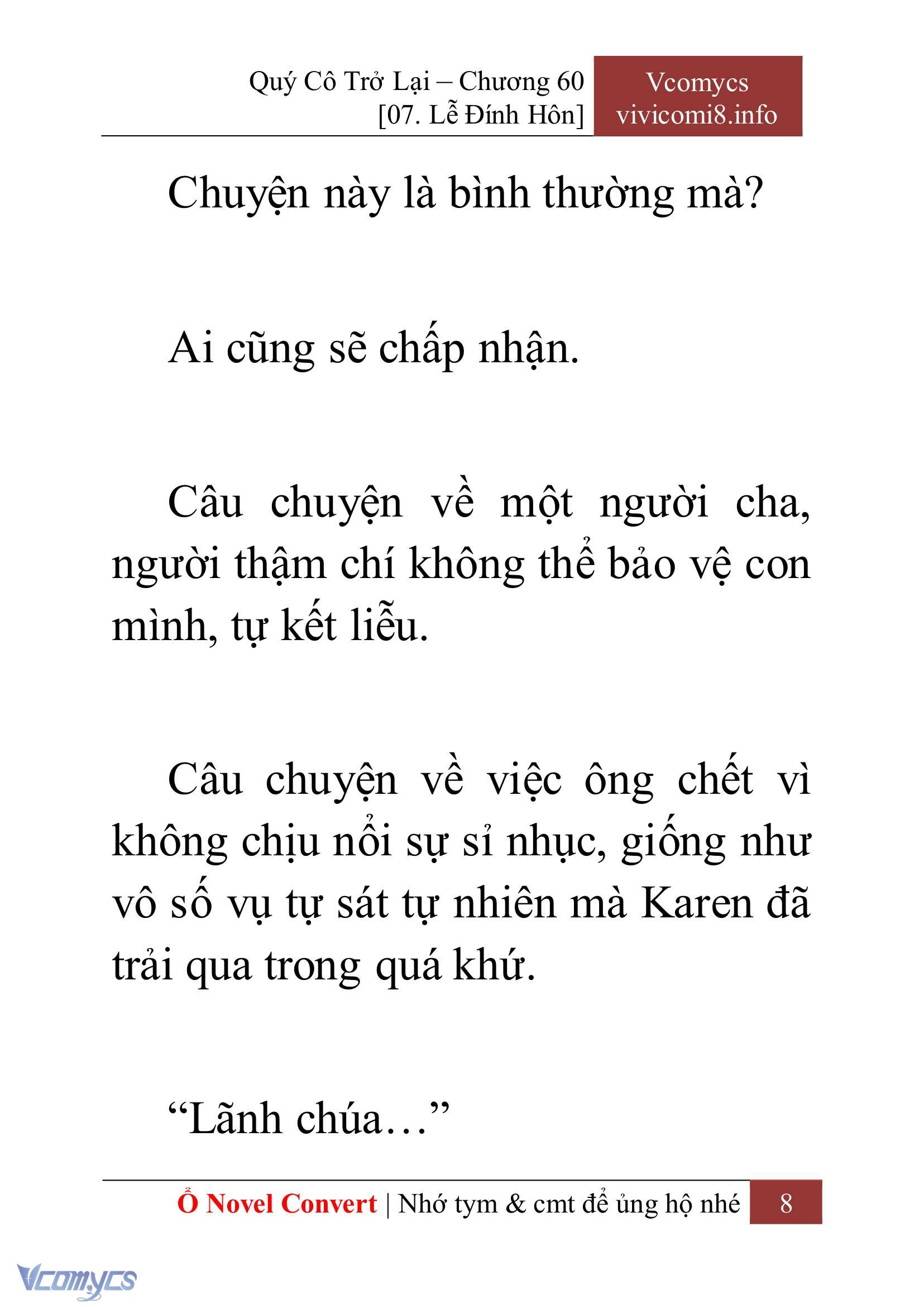 [Novel] Quý Cô Trở Lại Chap 60 - Next Chap 61