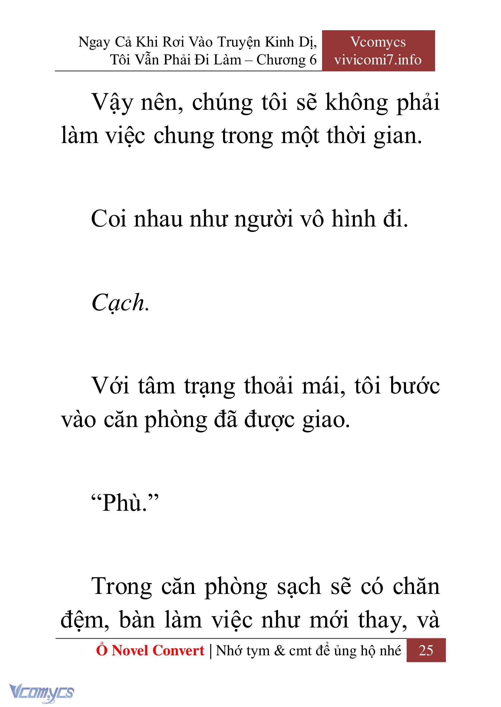 [Novel] Ngay Cả Khi Rơi Vào Truyện Kinh Dị, Tôi Vẫn Phải Đi Làm Chap 6 - Next Chap 7