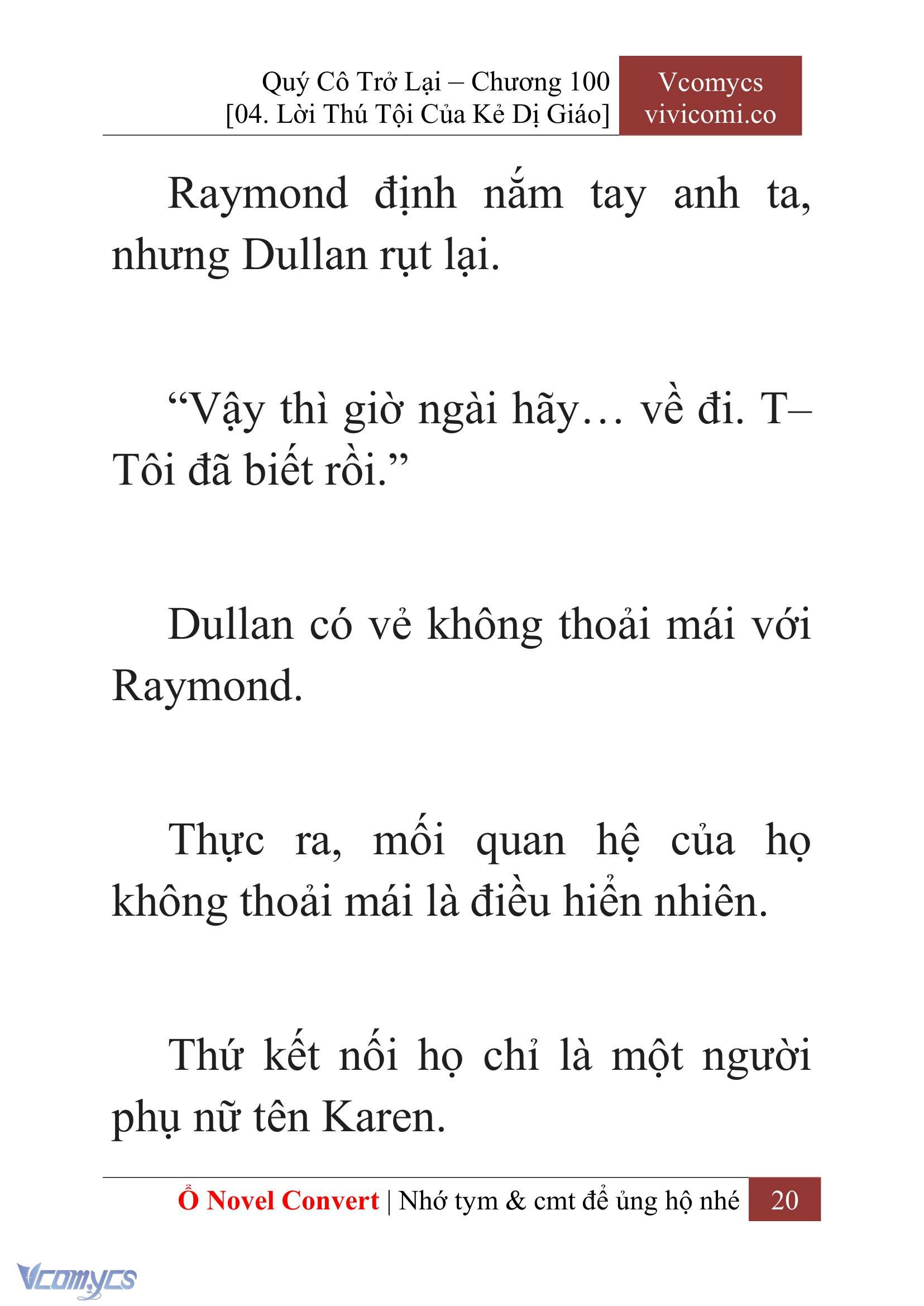 [Novel] Quý Cô Trở Lại Chap 100 - Next 