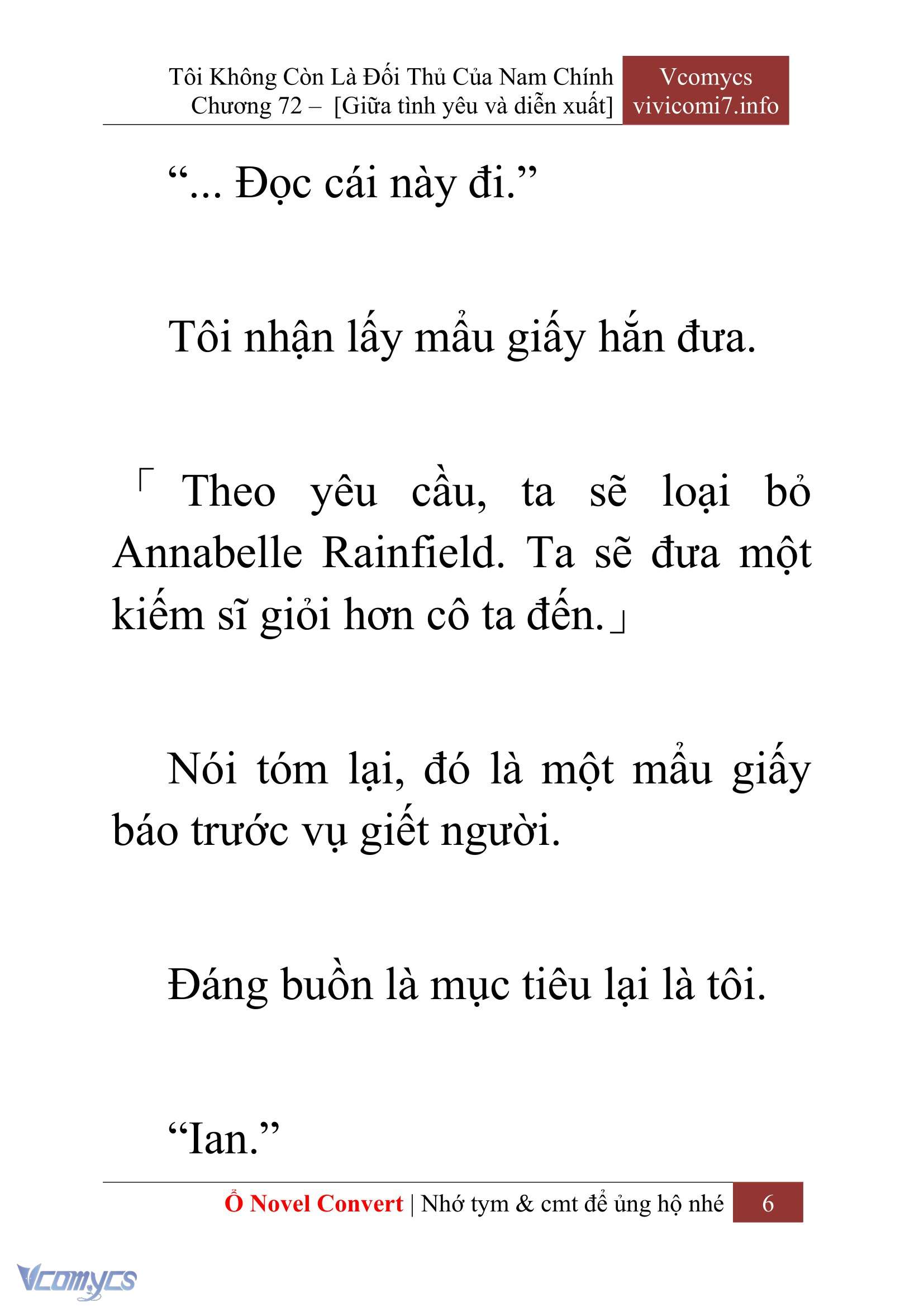 [Novel] Tôi Không Còn Là Đối Thủ Của Nam Chính Chap 72 - Trang 2