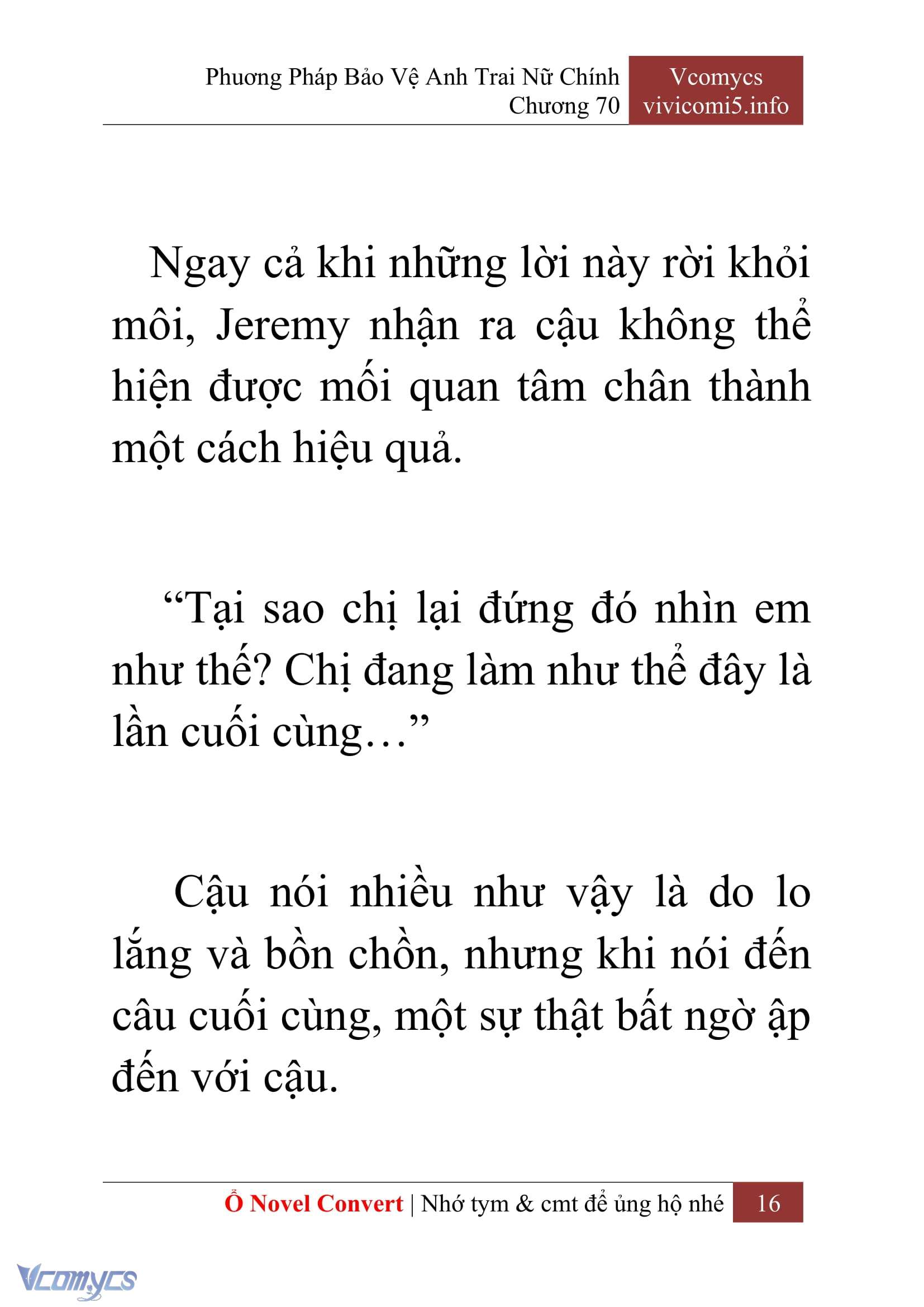 [Novel] Phương Pháp Bảo Vệ Anh Trai Nữ Chính Chap 70 - Next Chap 71