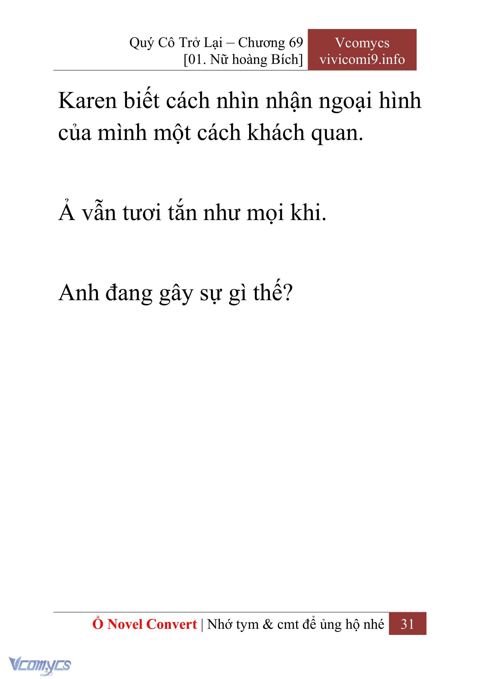 [Novel] Quý Cô Trở Lại Chap 69 - Next Chap 70