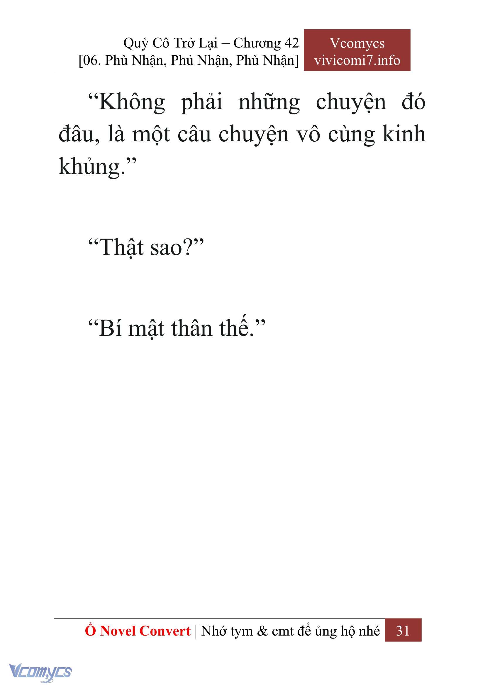 [Novel] Quý Cô Trở Lại Chap 42 - Next Chap 43