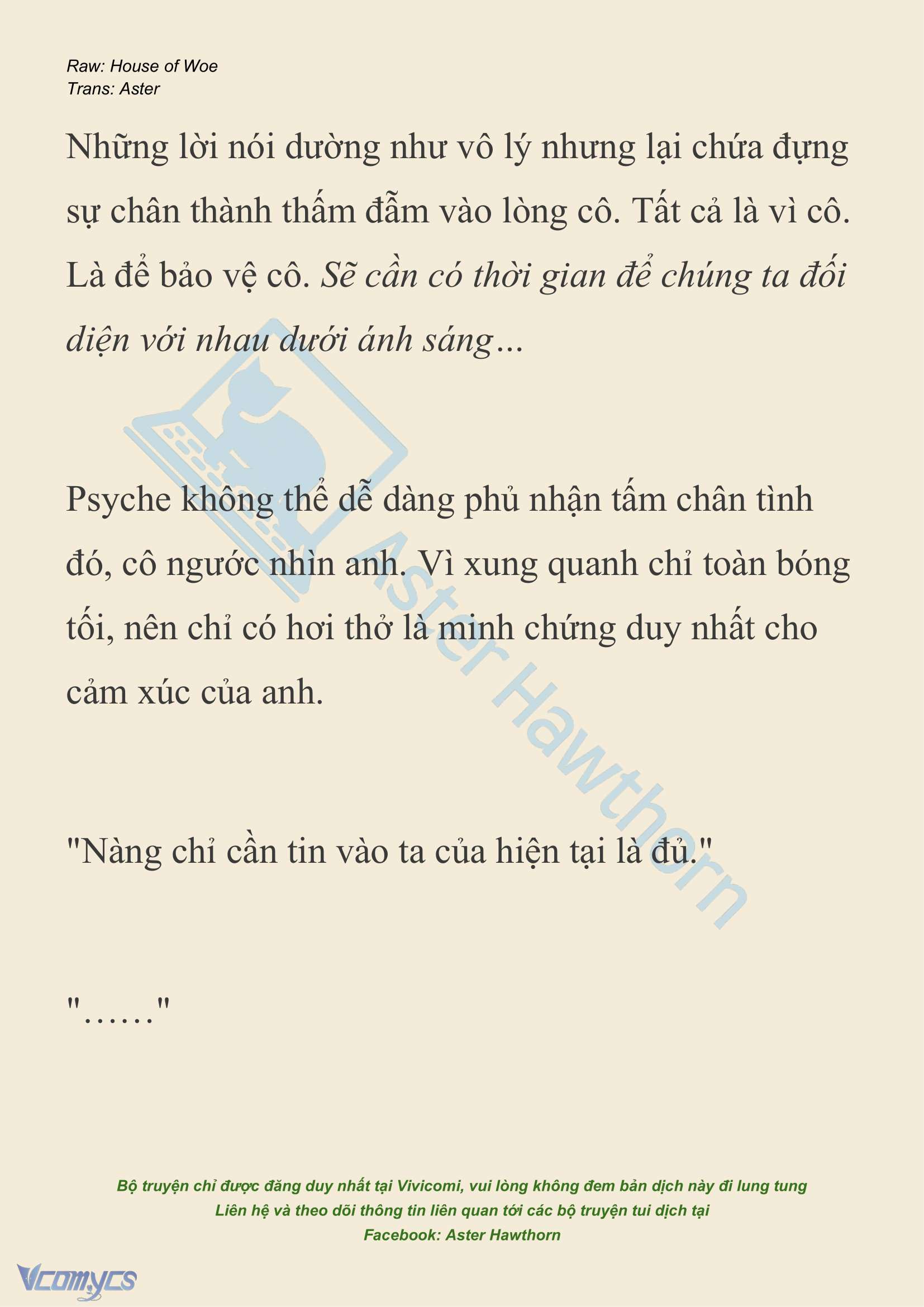[NOVEL] Dành Cho Các Nữ Thần: Dành cho Psyche Chap 20 - Trang 2