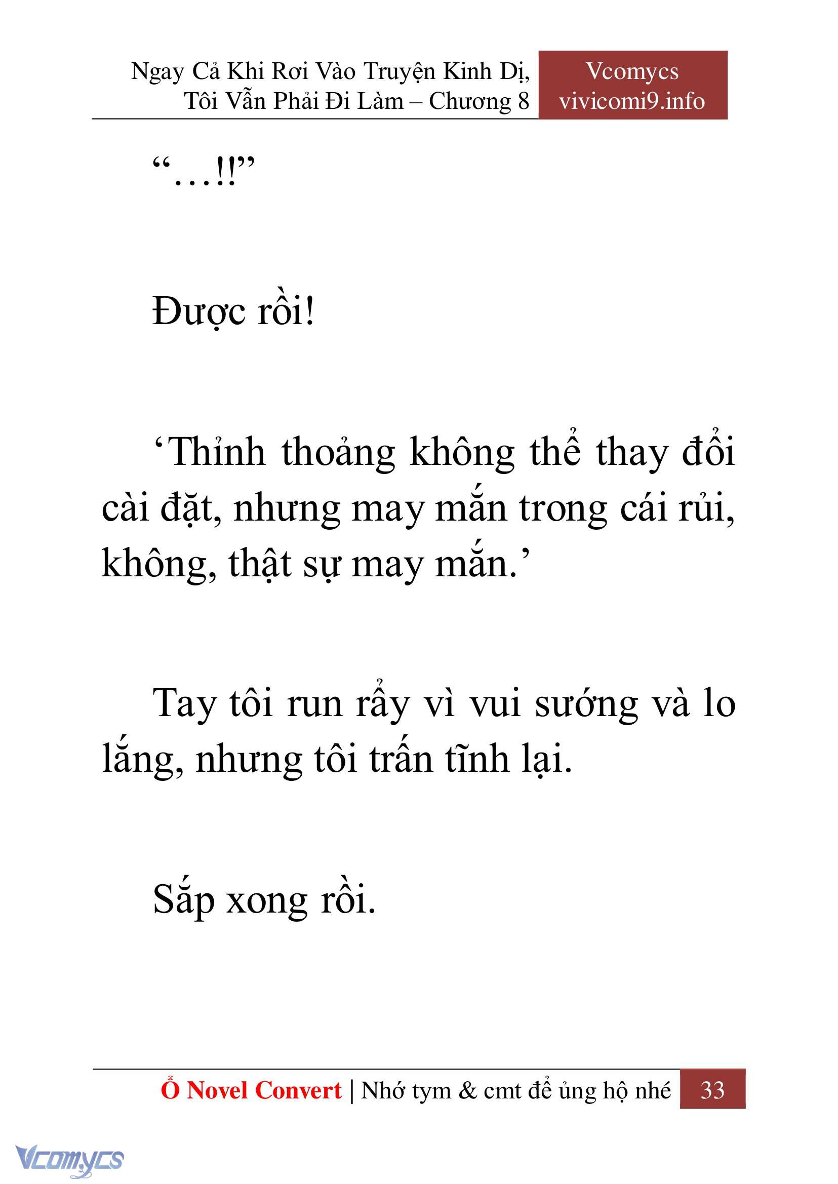 [Novel] Ngay Cả Khi Rơi Vào Truyện Kinh Dị, Tôi Vẫn Phải Đi Làm Chap 8 - Next Chap 9