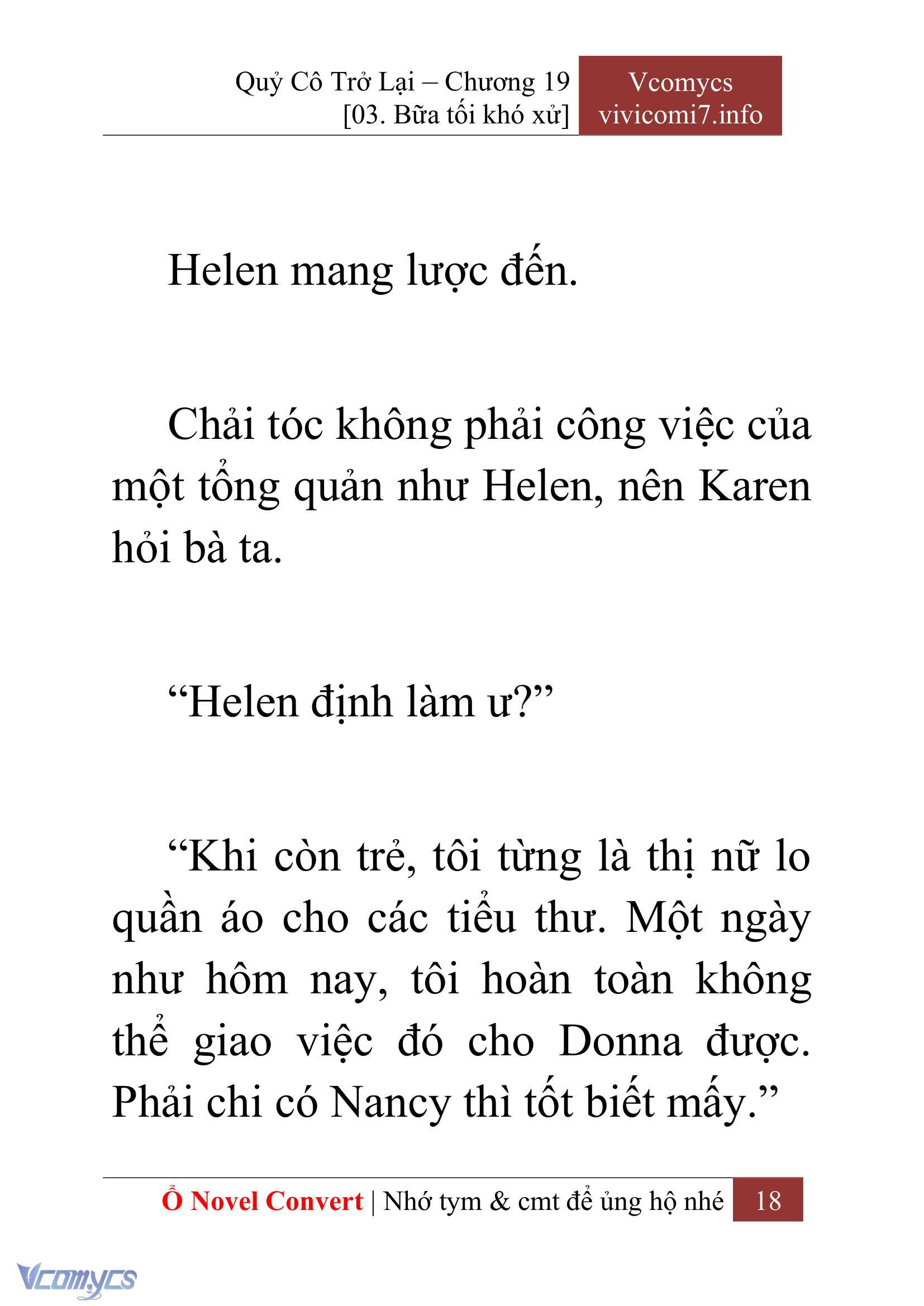 [Novel] Quý Cô Trở Lại Chap 19 - Next Chap 20