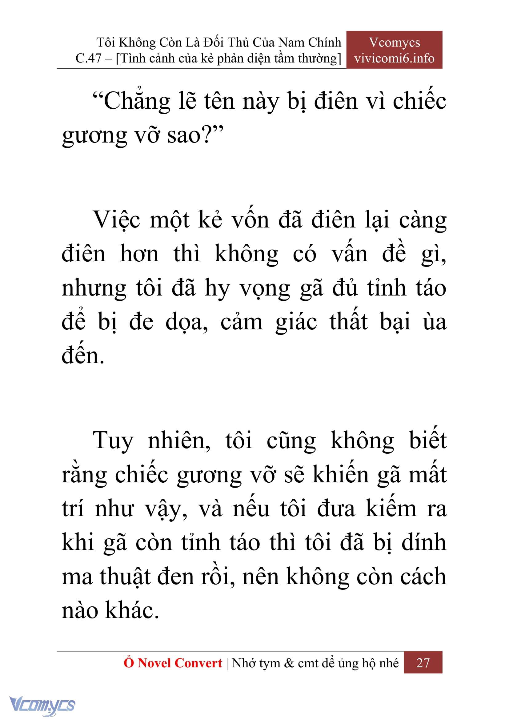 [Novel] Tôi Không Còn Là Đối Thủ Của Nam Chính Chap 47 - Trang 2