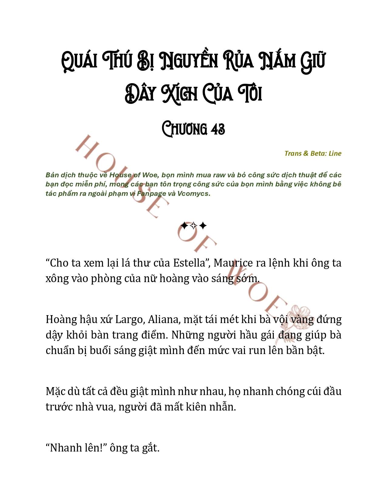 [NOVEL] QUÁI THÚ BỊ NGUYỀN RỦA NẮM GIỮ DÂY XÍCH CỦA TÔI Chap 43 - Next Chap 44