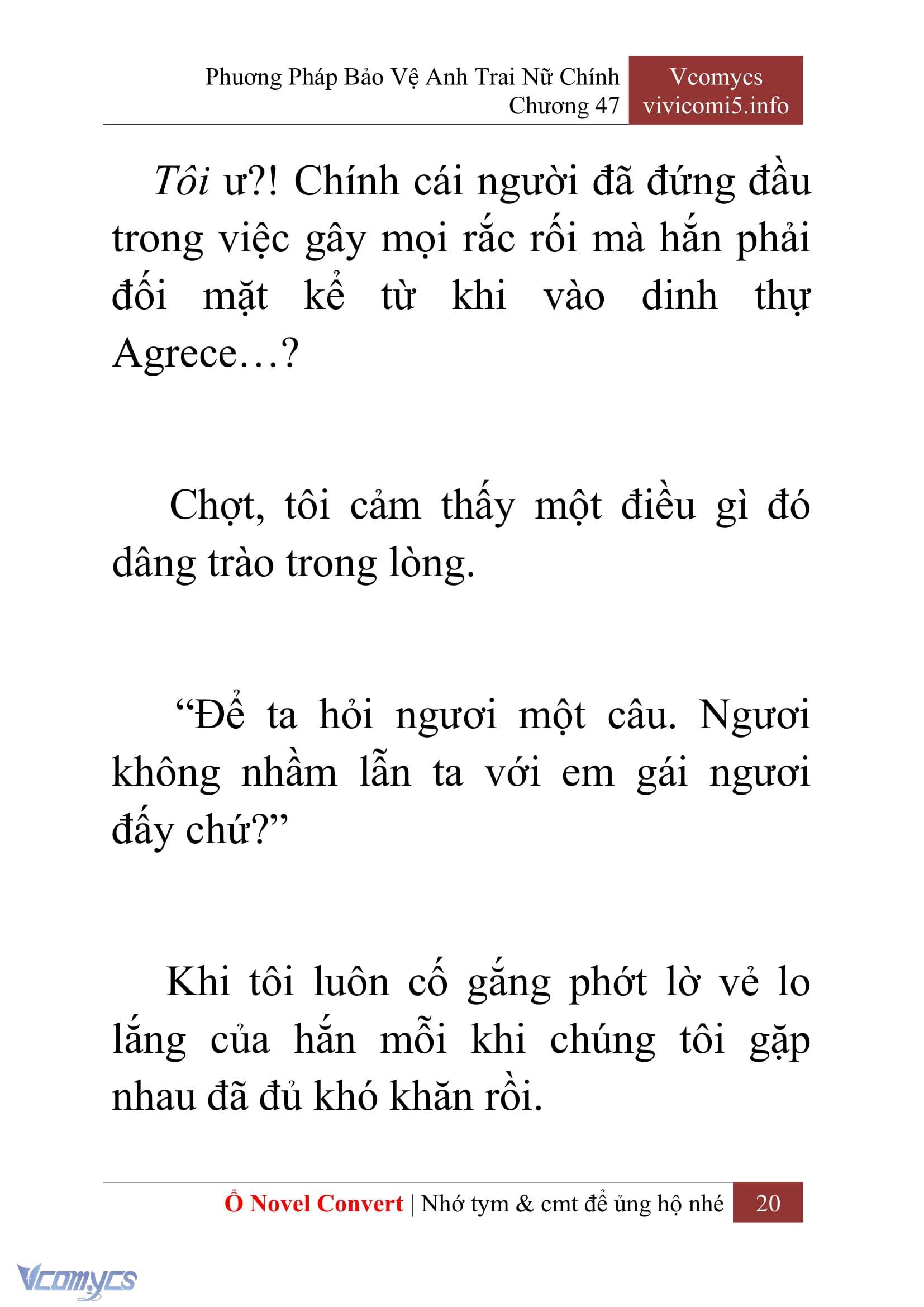 [Novel] Phương Pháp Bảo Vệ Anh Trai Nữ Chính Chap 47 - Next Chap 48