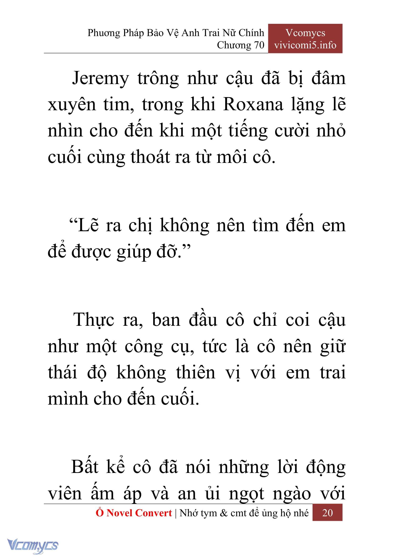 [Novel] Phương Pháp Bảo Vệ Anh Trai Nữ Chính Chap 70 - Next Chap 71