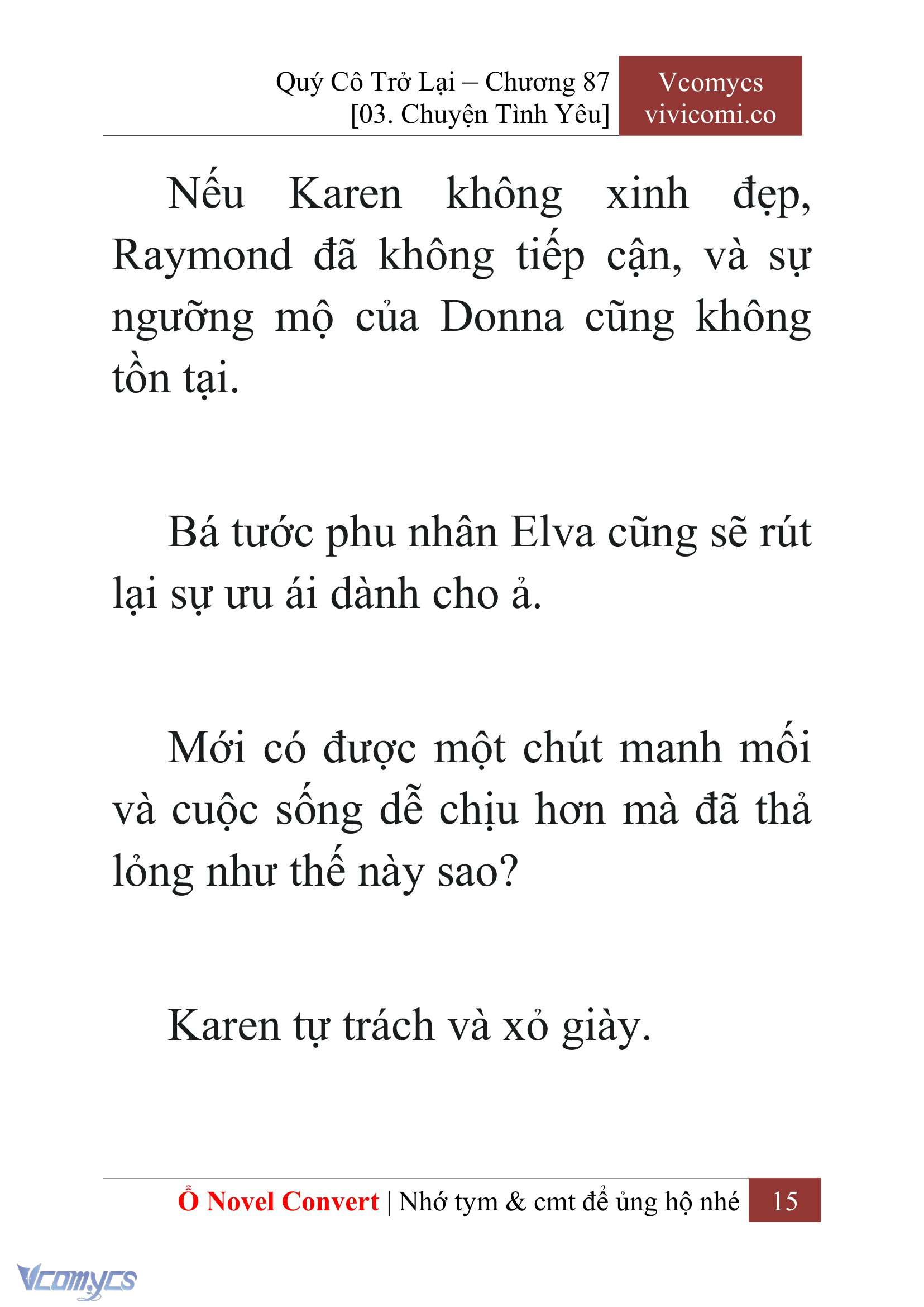 [Novel] Quý Cô Trở Lại Chap 87 - Next Chap 88