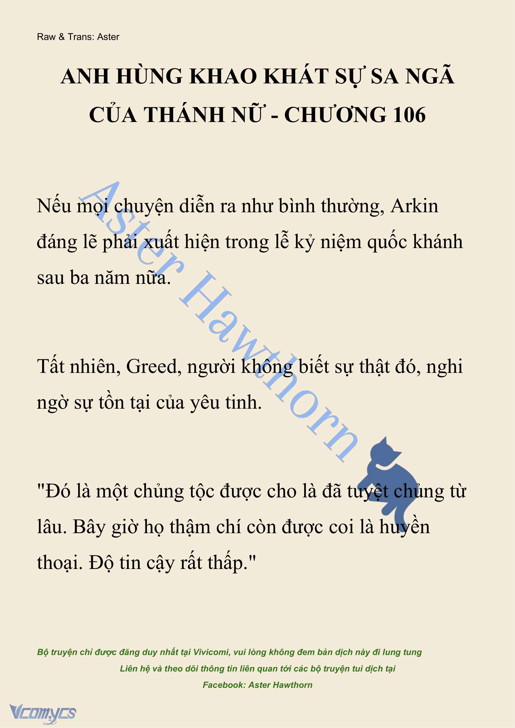 [NOVEL] Anh Hùng Khao Khát Sự Sa Ngã Của Thánh Nữ Chap 106 - Next Chap 107