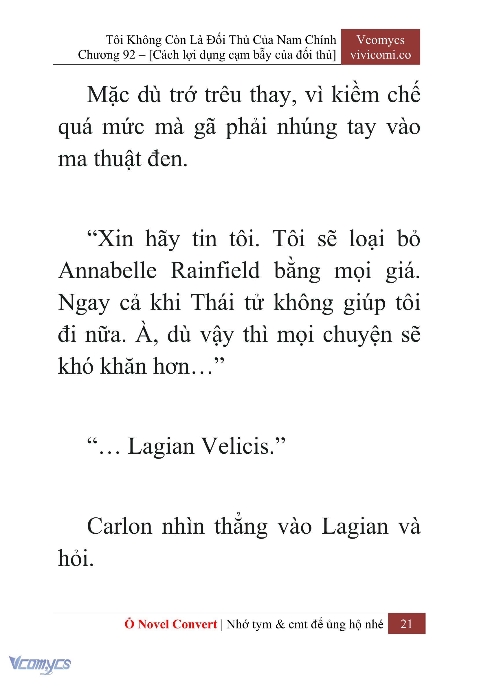 [Novel] Tôi Không Còn Là Đối Thủ Của Nam Chính Chap 92 - Trang 2