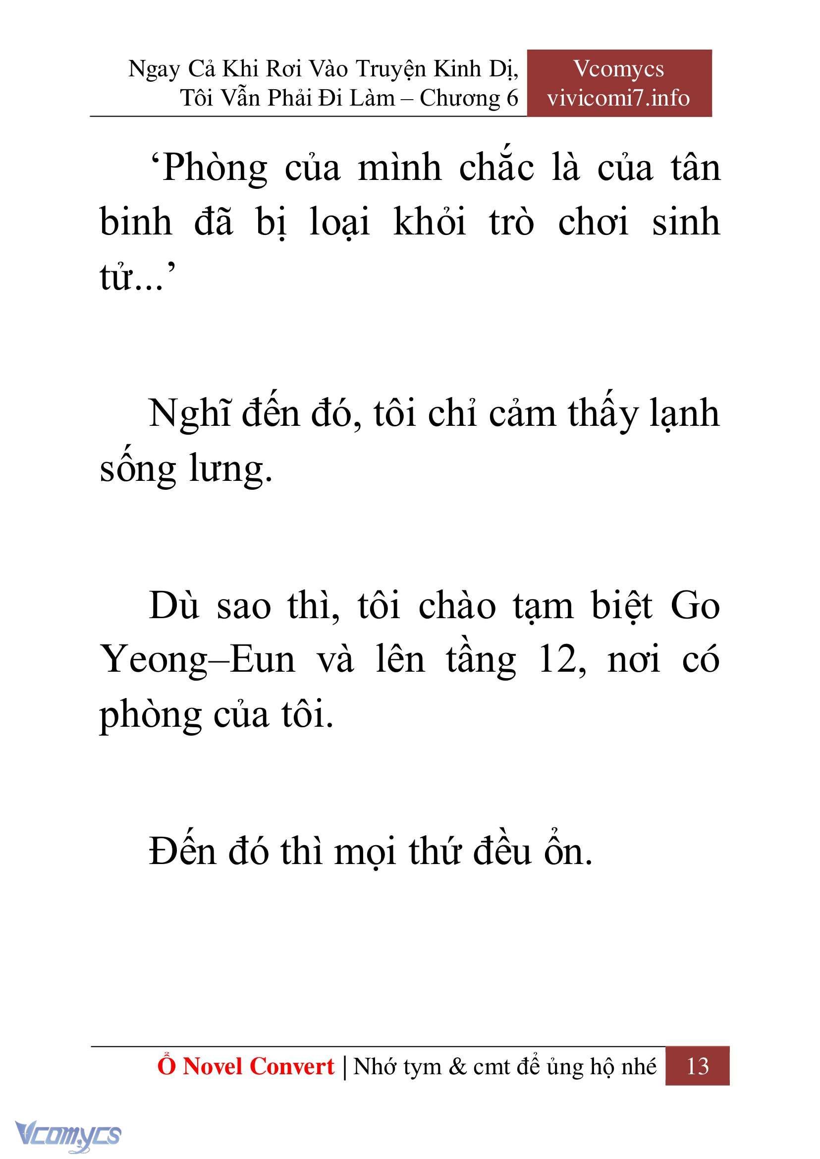[Novel] Ngay Cả Khi Rơi Vào Truyện Kinh Dị, Tôi Vẫn Phải Đi Làm Chap 6 - Next Chap 7
