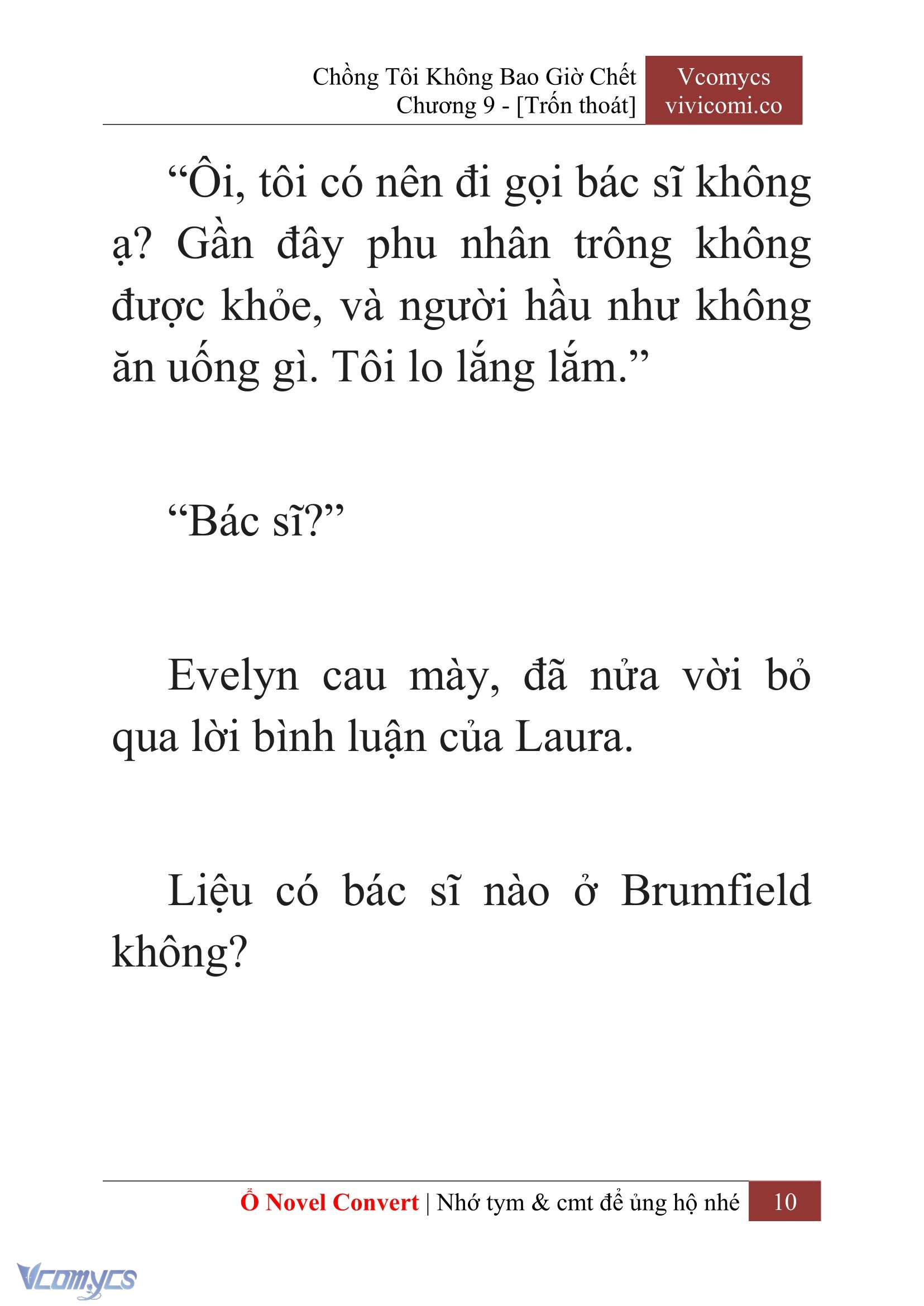 [Novel] Chồng Tôi Không Bao Giờ Chết Chap 9 - Next Chap 10