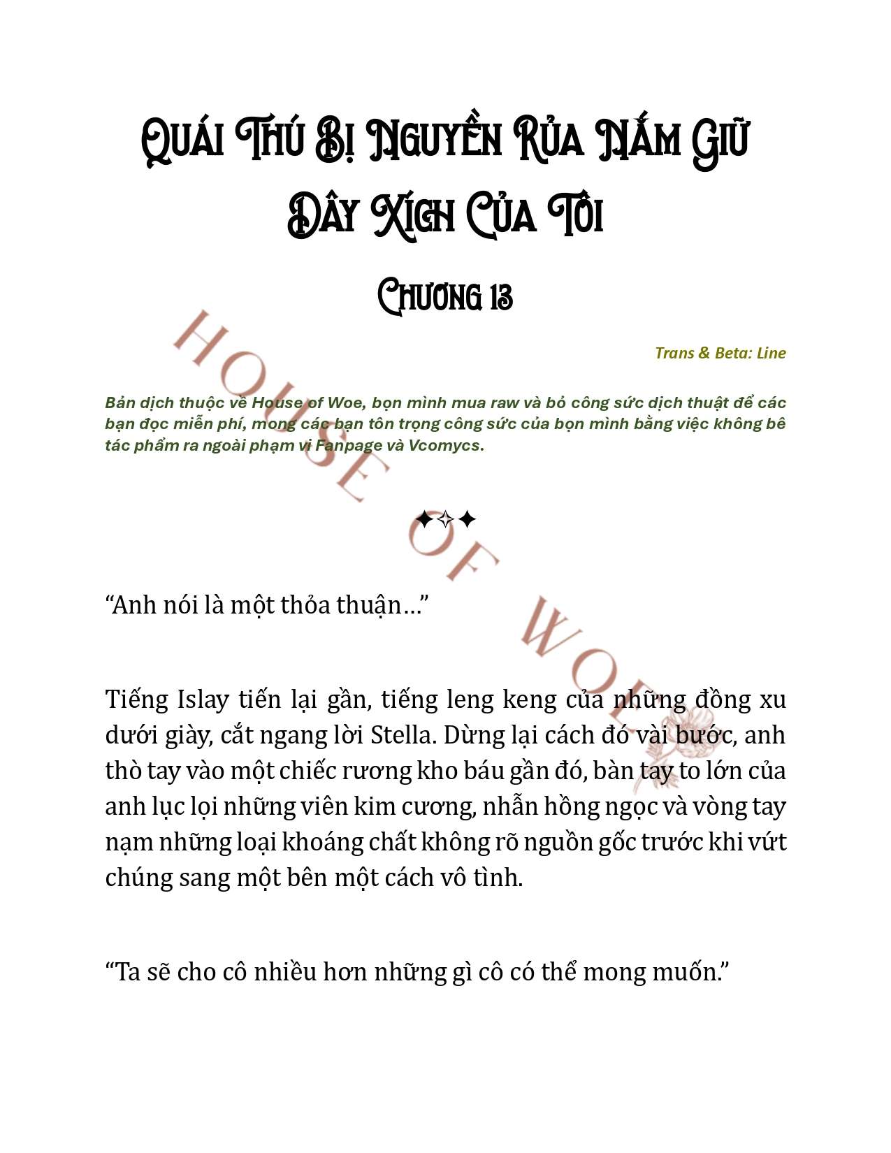 [NOVEL] QUÁI THÚ BỊ NGUYỀN RỦA NẮM GIỮ DÂY XÍCH CỦA TÔI Chap 13 - Next Chap 14