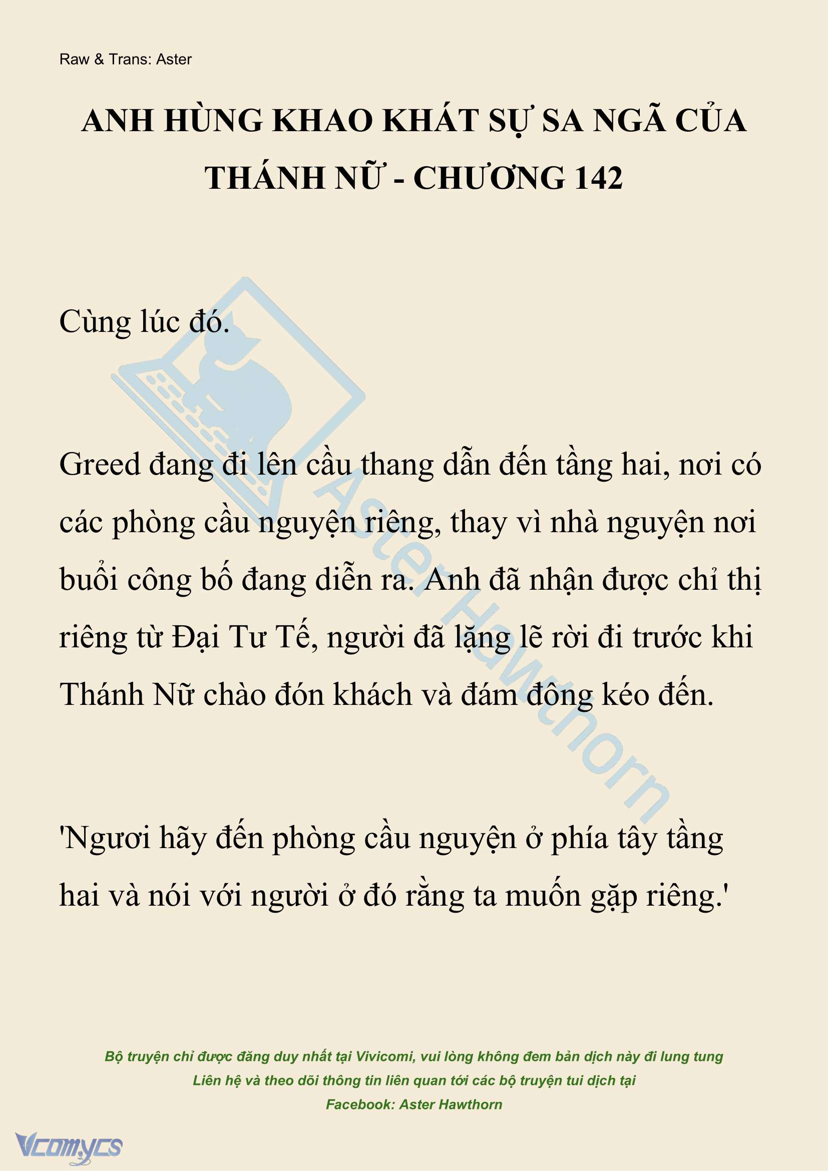 [NOVEL] Anh Hùng Khao Khát Sự Sa Ngã Của Thánh Nữ Chap 142 - Next Chap 143