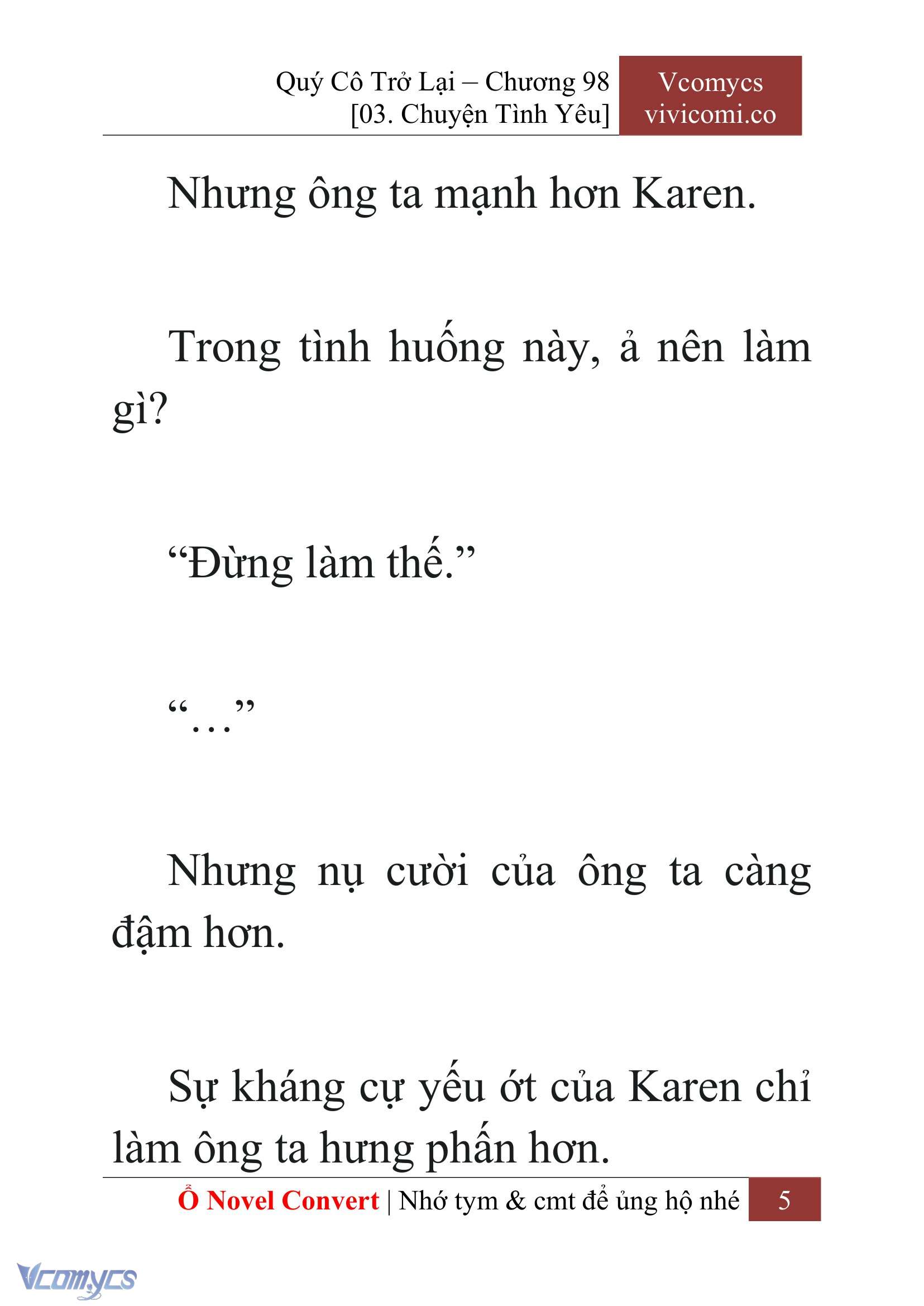 [Novel] Quý Cô Trở Lại Chap 98 - Next Chap 99