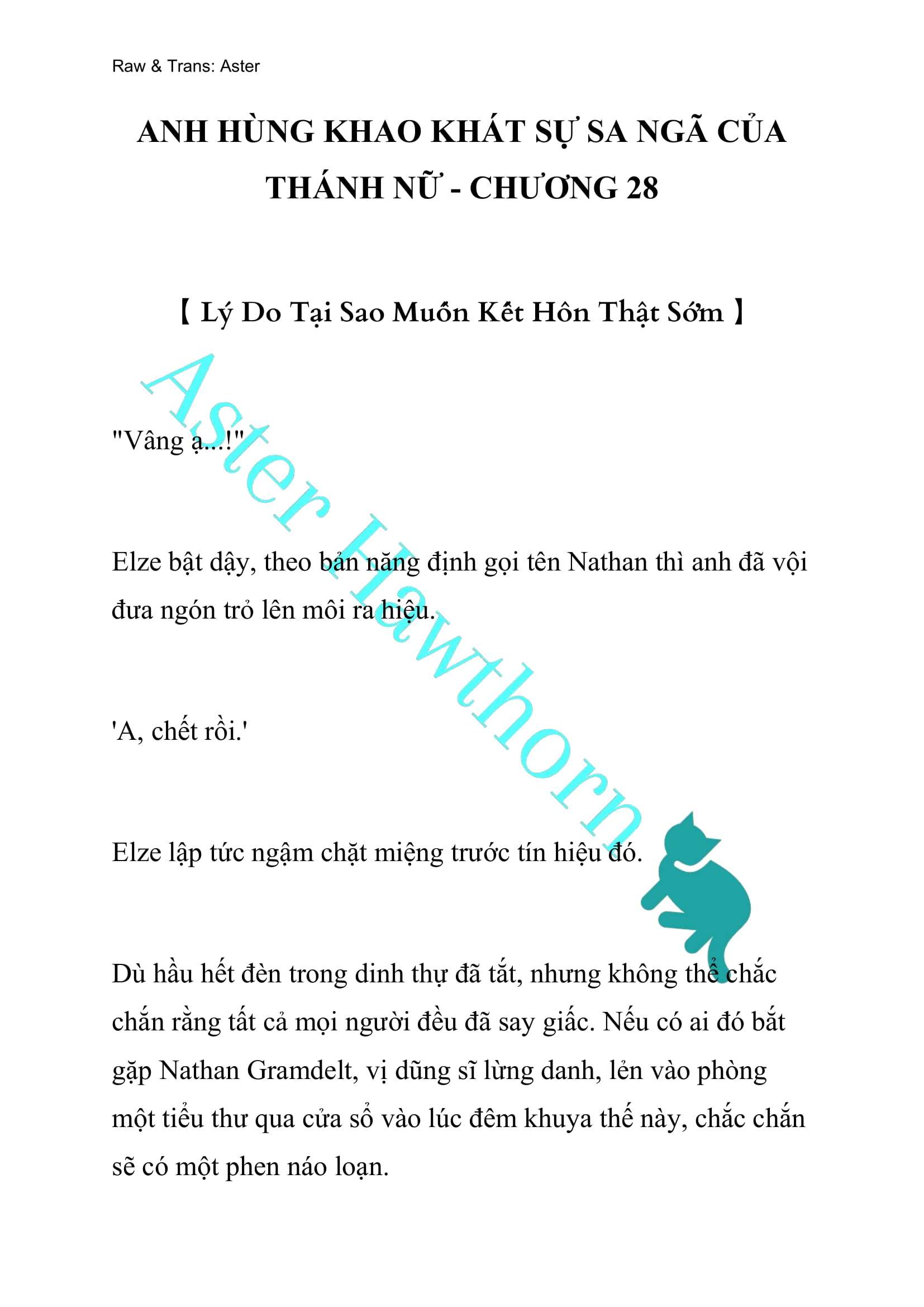 [NOVEL] Anh Hùng Khao Khát Sự Sa Ngã Của Thánh Nữ Chap 28 - Next Chap 29