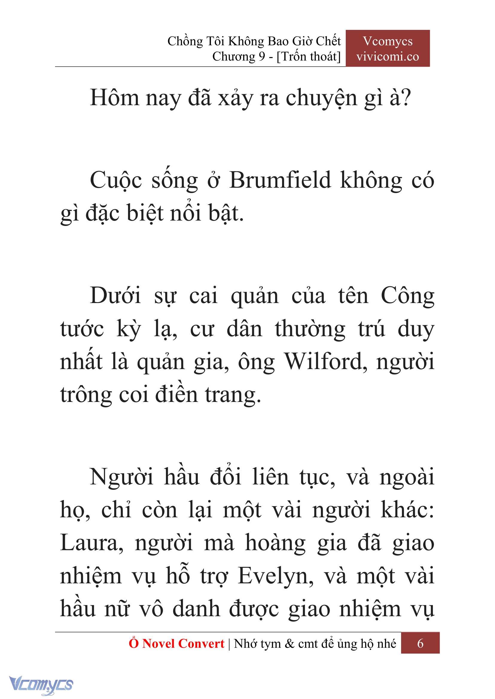 [Novel] Chồng Tôi Không Bao Giờ Chết Chap 9 - Next Chap 10