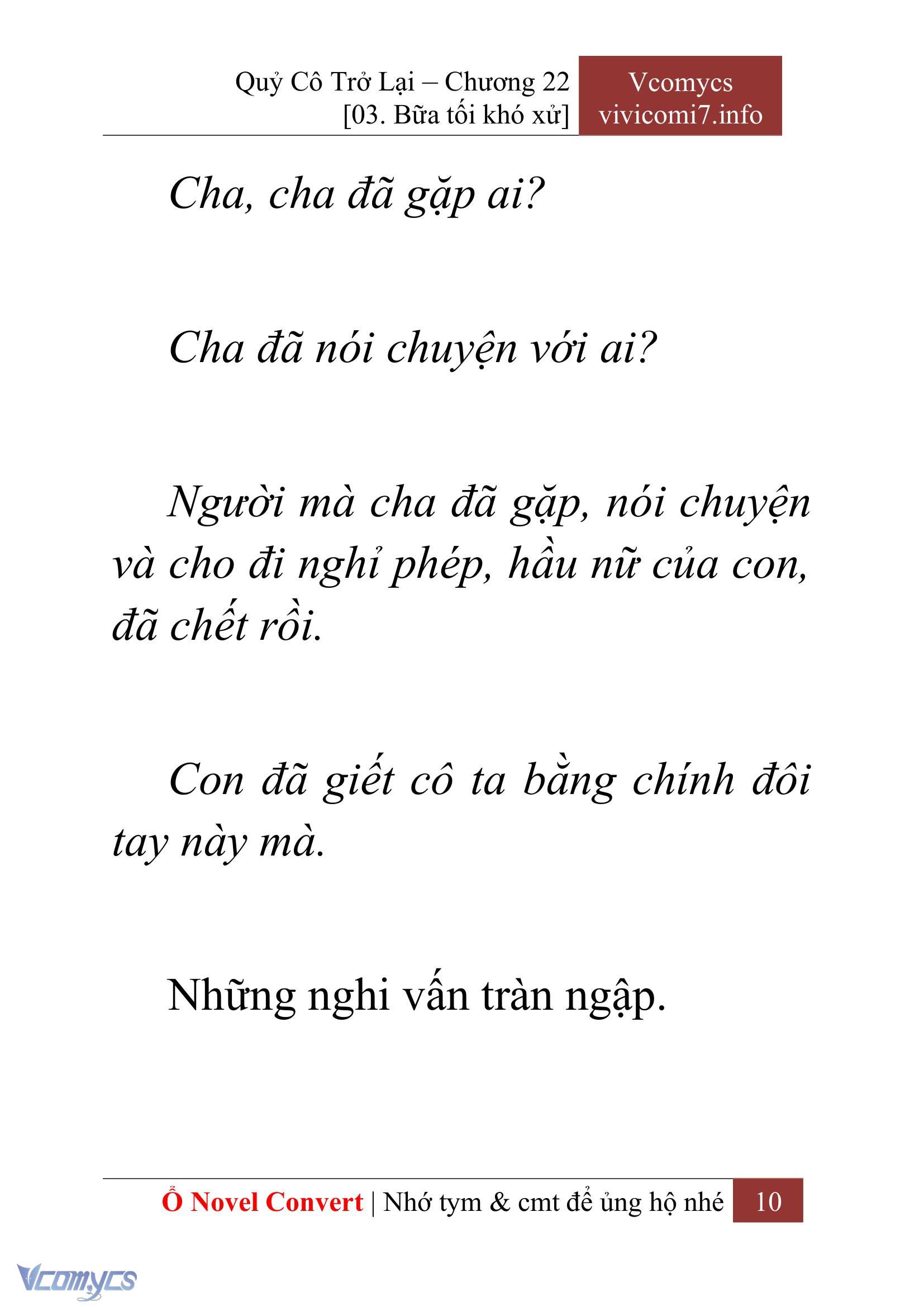 [Novel] Quý Cô Trở Lại Chap 22 - Next Chap 23