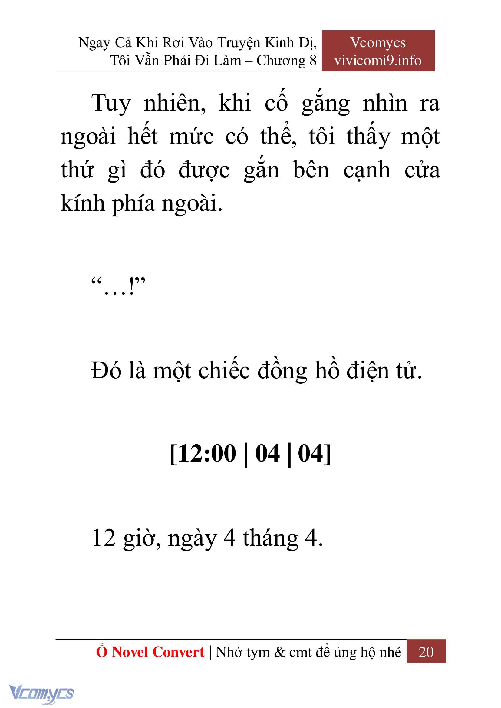 [Novel] Ngay Cả Khi Rơi Vào Truyện Kinh Dị, Tôi Vẫn Phải Đi Làm Chap 8 - Next Chap 9