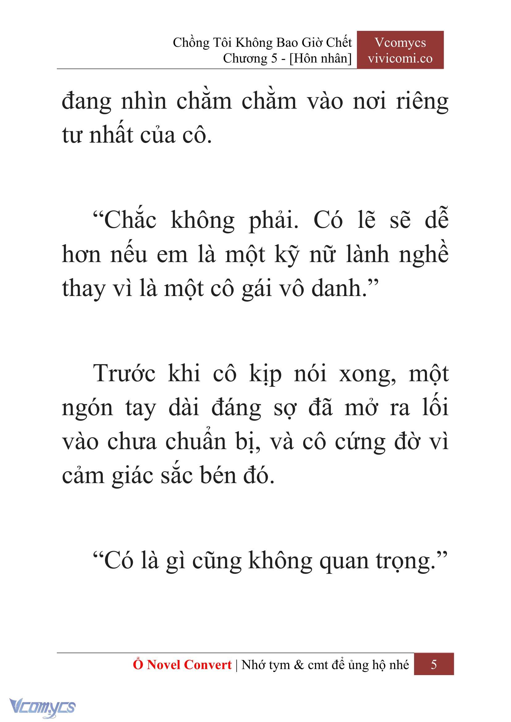 [Novel] Chồng Tôi Không Bao Giờ Chết Chap 5 - Next Chap 6
