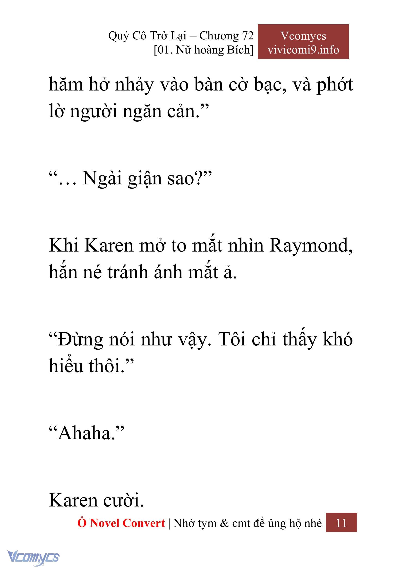 [Novel] Quý Cô Trở Lại Chap 72 - Next Chap 73