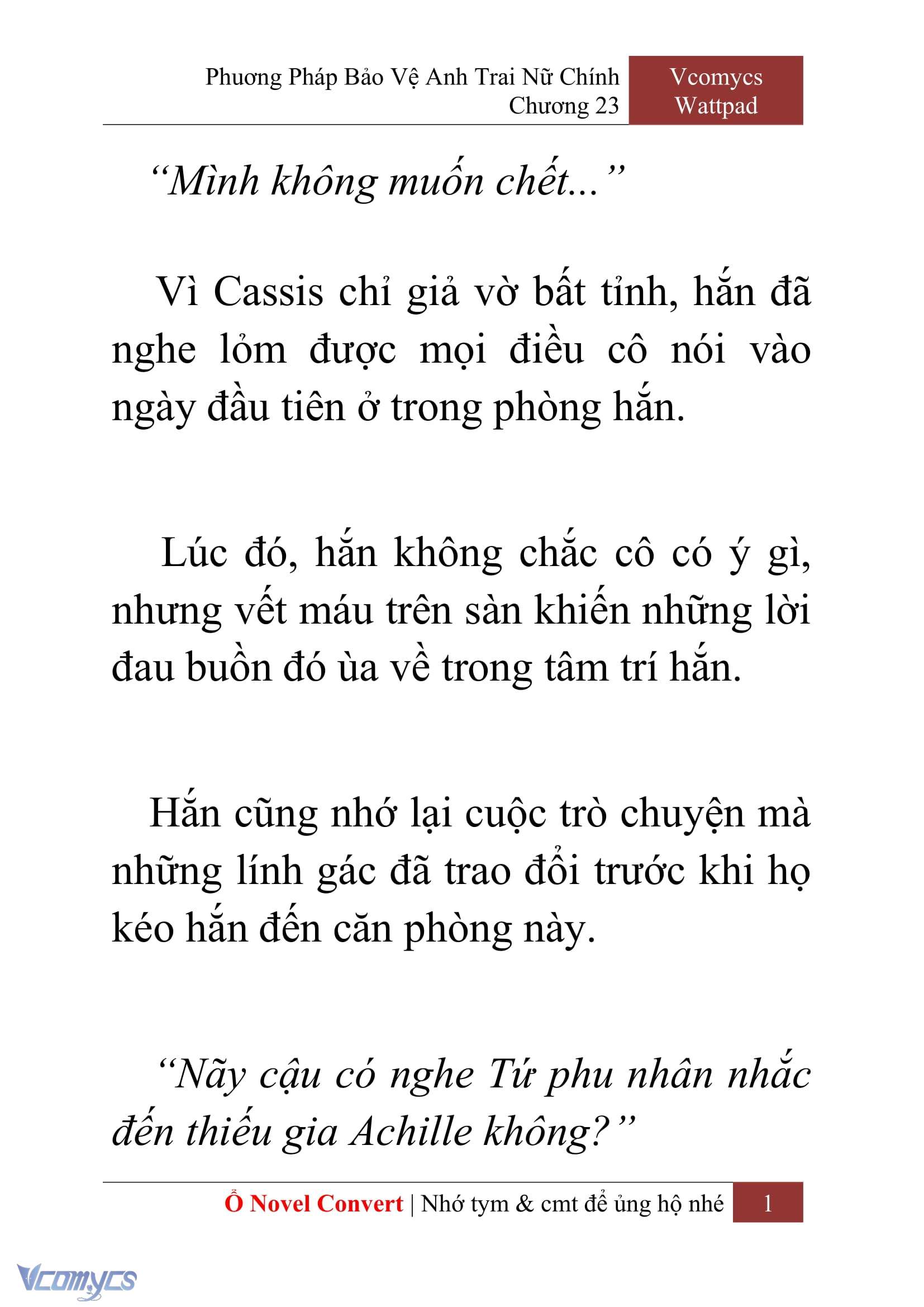 [Novel] Phương Pháp Bảo Vệ Anh Trai Nữ Chính Chap 23 - Next Chap 24