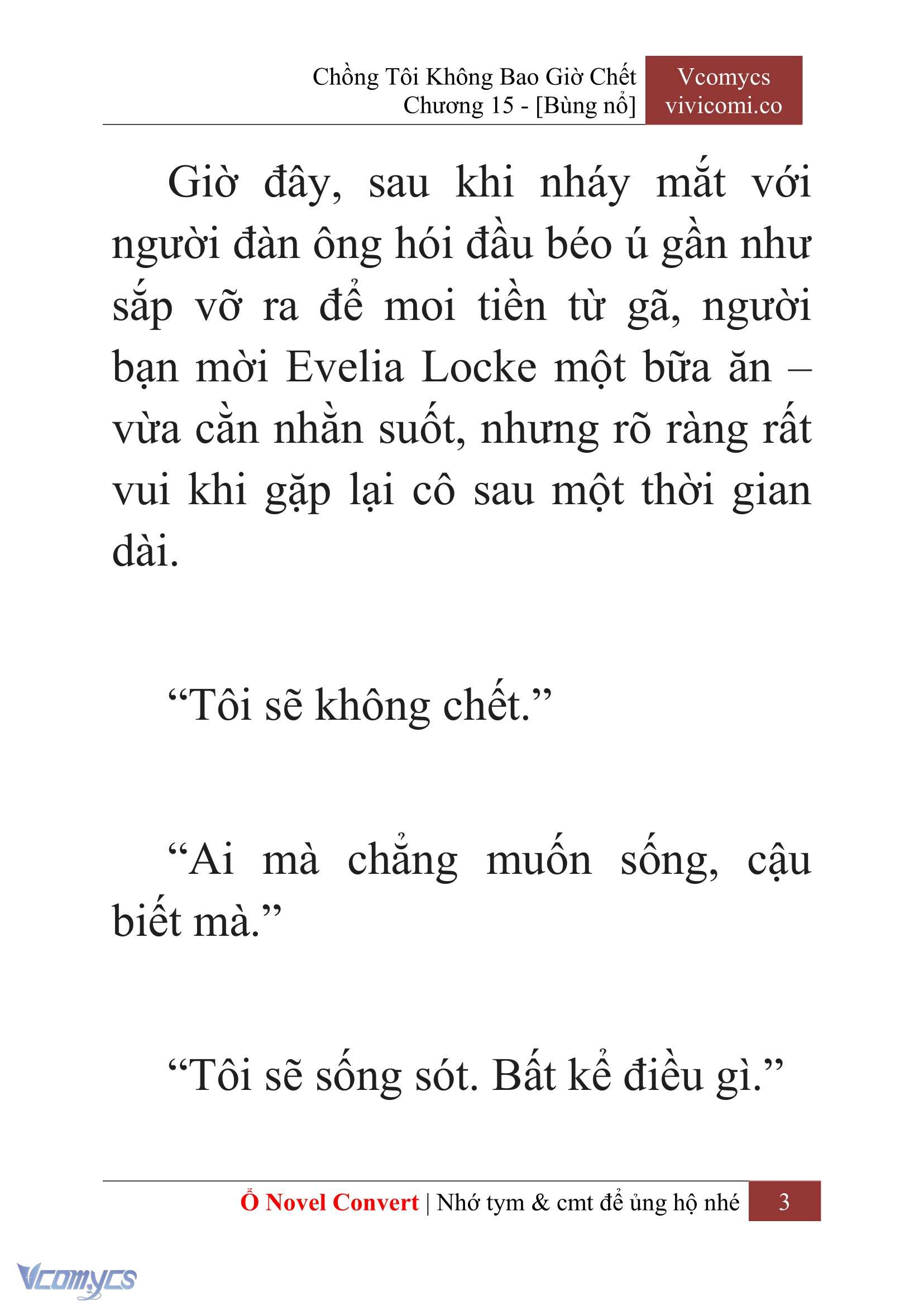 [Novel] Chồng Tôi Không Bao Giờ Chết Chap 15 - Trang 2