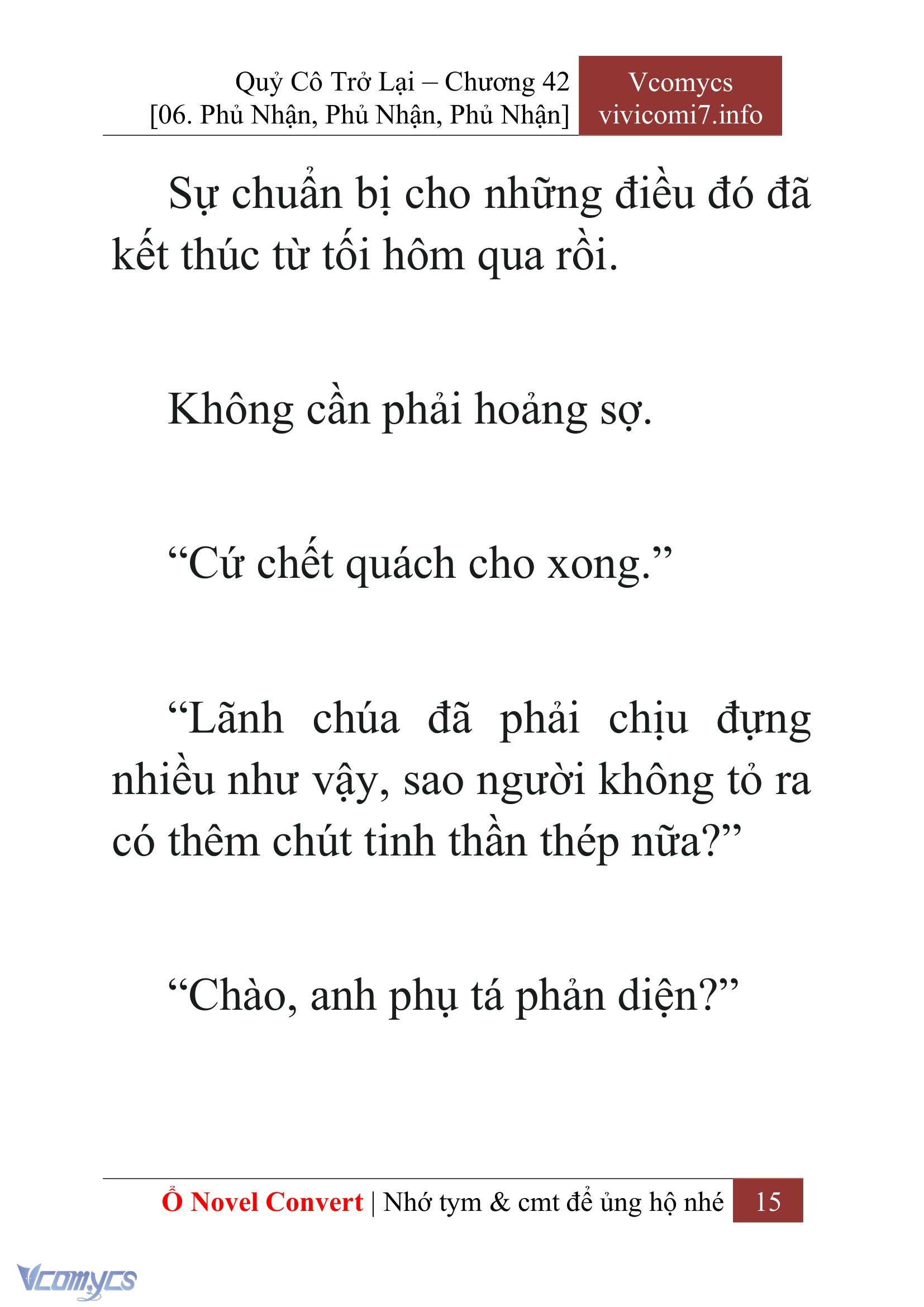 [Novel] Quý Cô Trở Lại Chap 42 - Next Chap 43