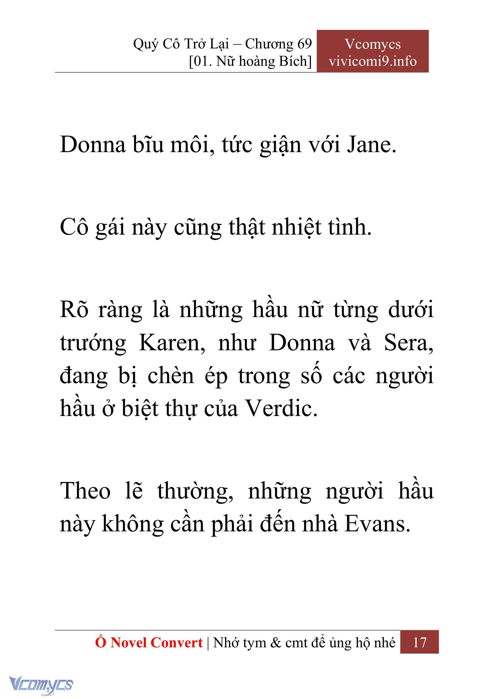 [Novel] Quý Cô Trở Lại Chap 69 - Next Chap 70