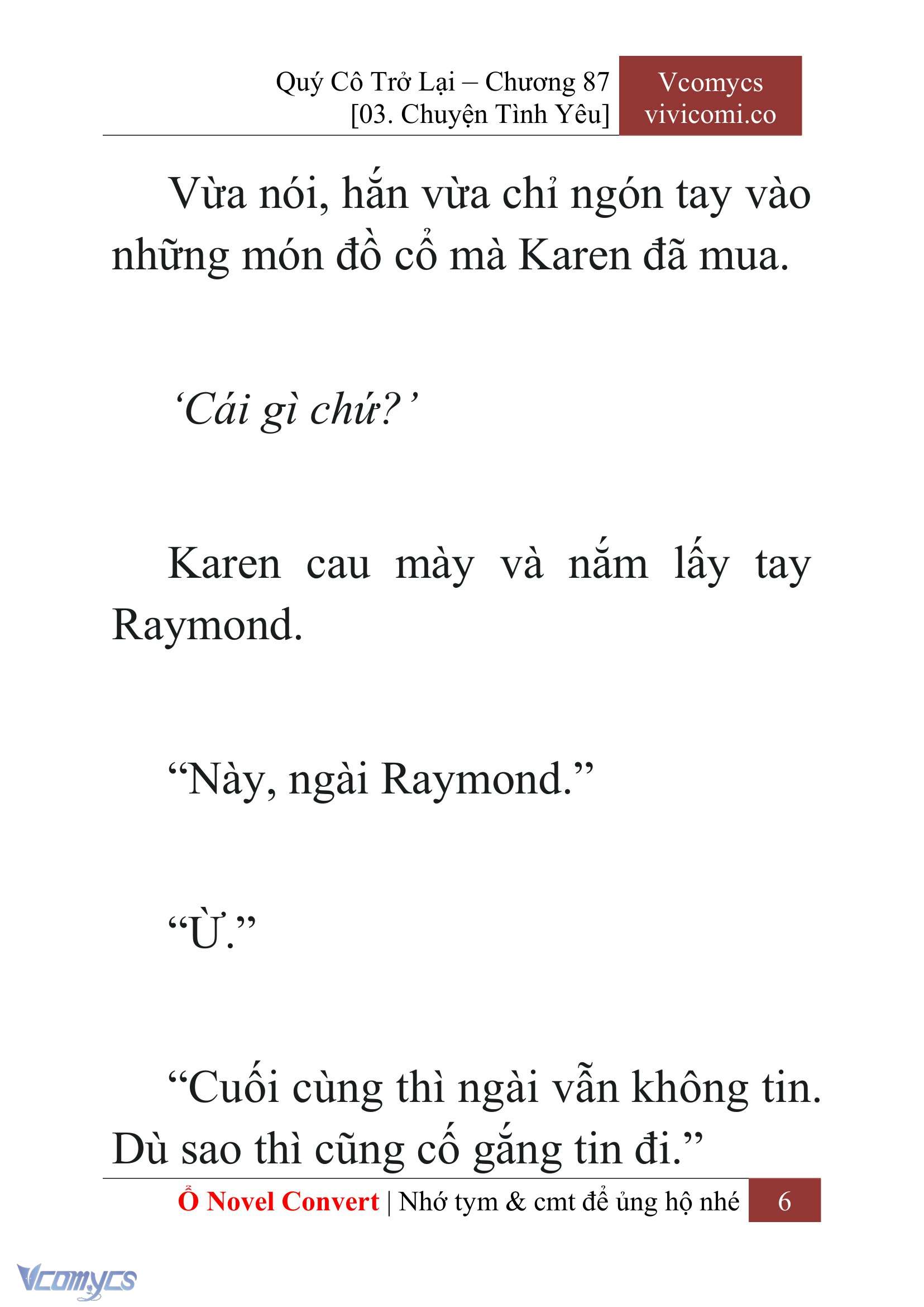 [Novel] Quý Cô Trở Lại Chap 87 - Next Chap 88
