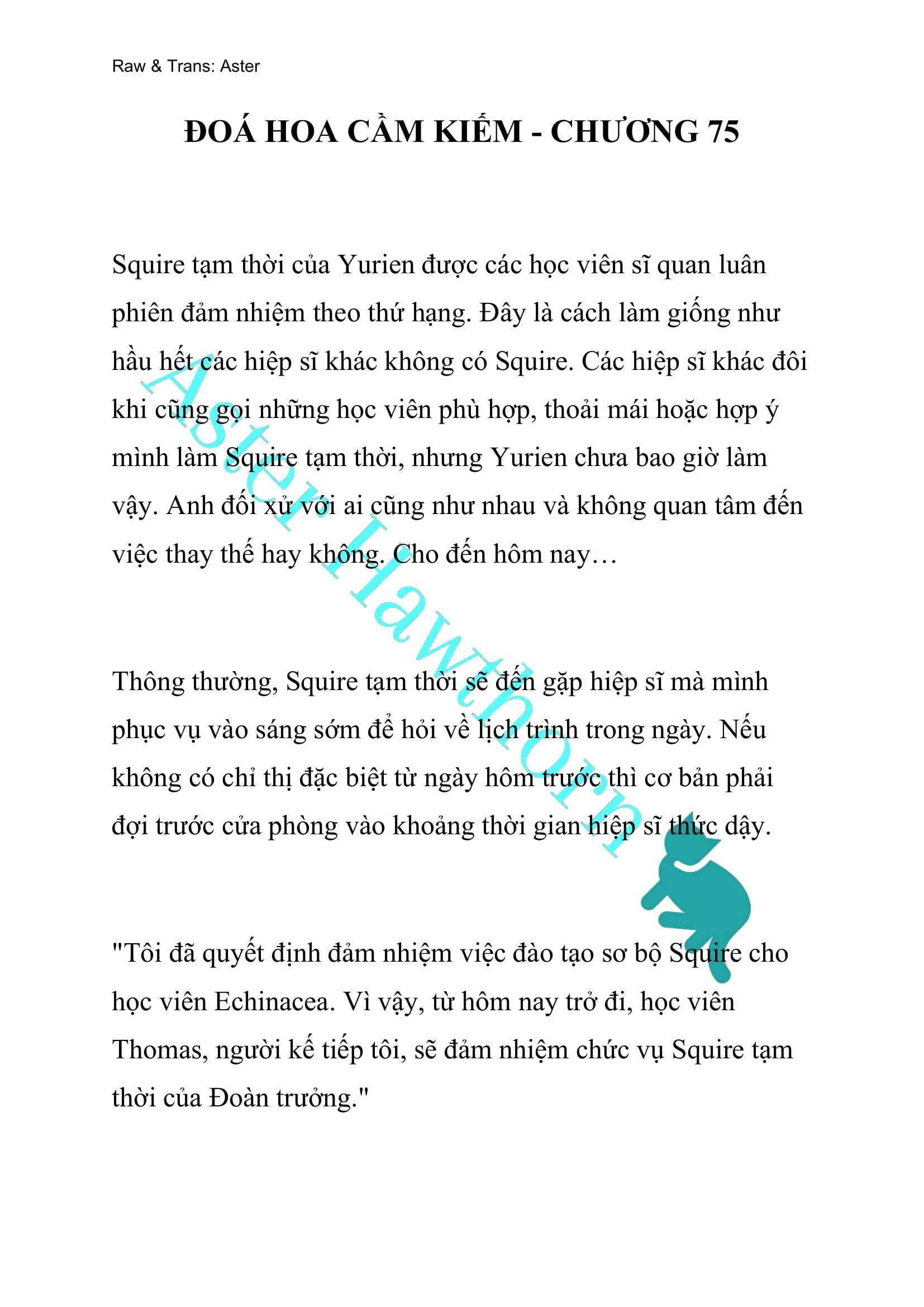 [NOVEL] Đóa Hoa Cầm Kiếm Chap 75 - Next Chap 76