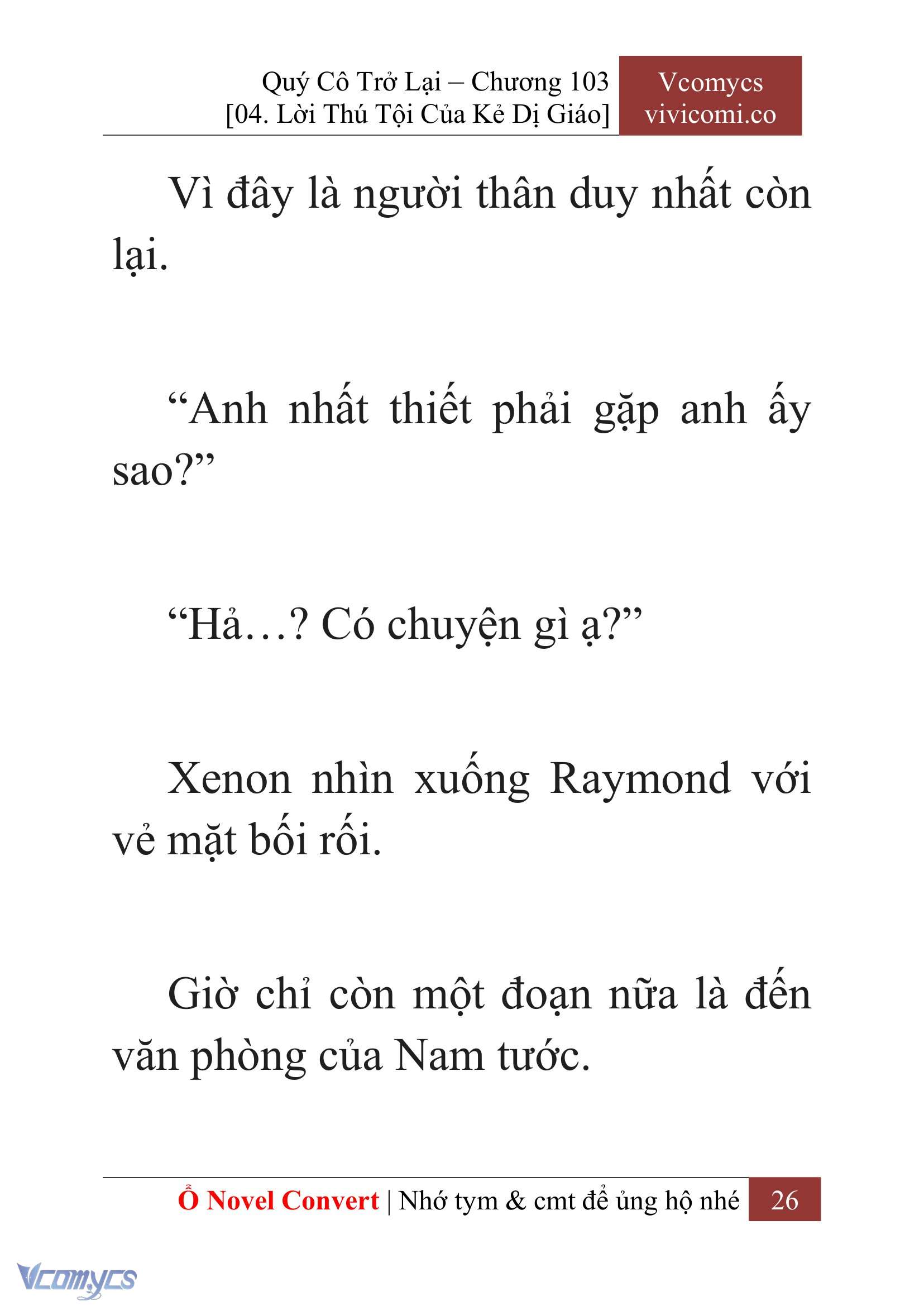 [Novel] Quý Cô Trở Lại Chap 103 - Next Chap 104