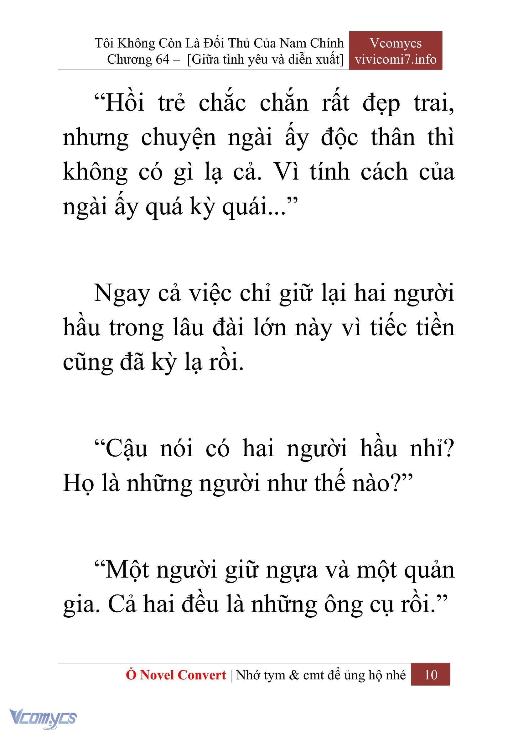 [Novel] Tôi Không Còn Là Đối Thủ Của Nam Chính Chap 64 - Trang 2