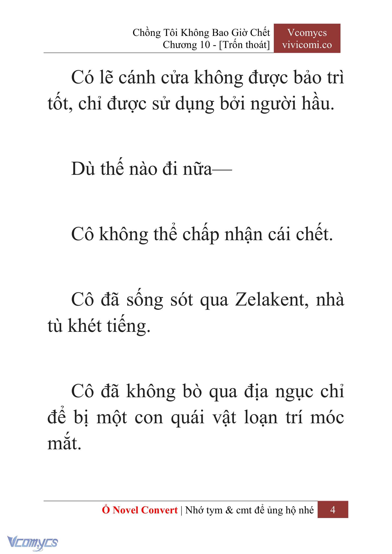 [Novel] Chồng Tôi Không Bao Giờ Chết Chap 10 - Next Chap 11