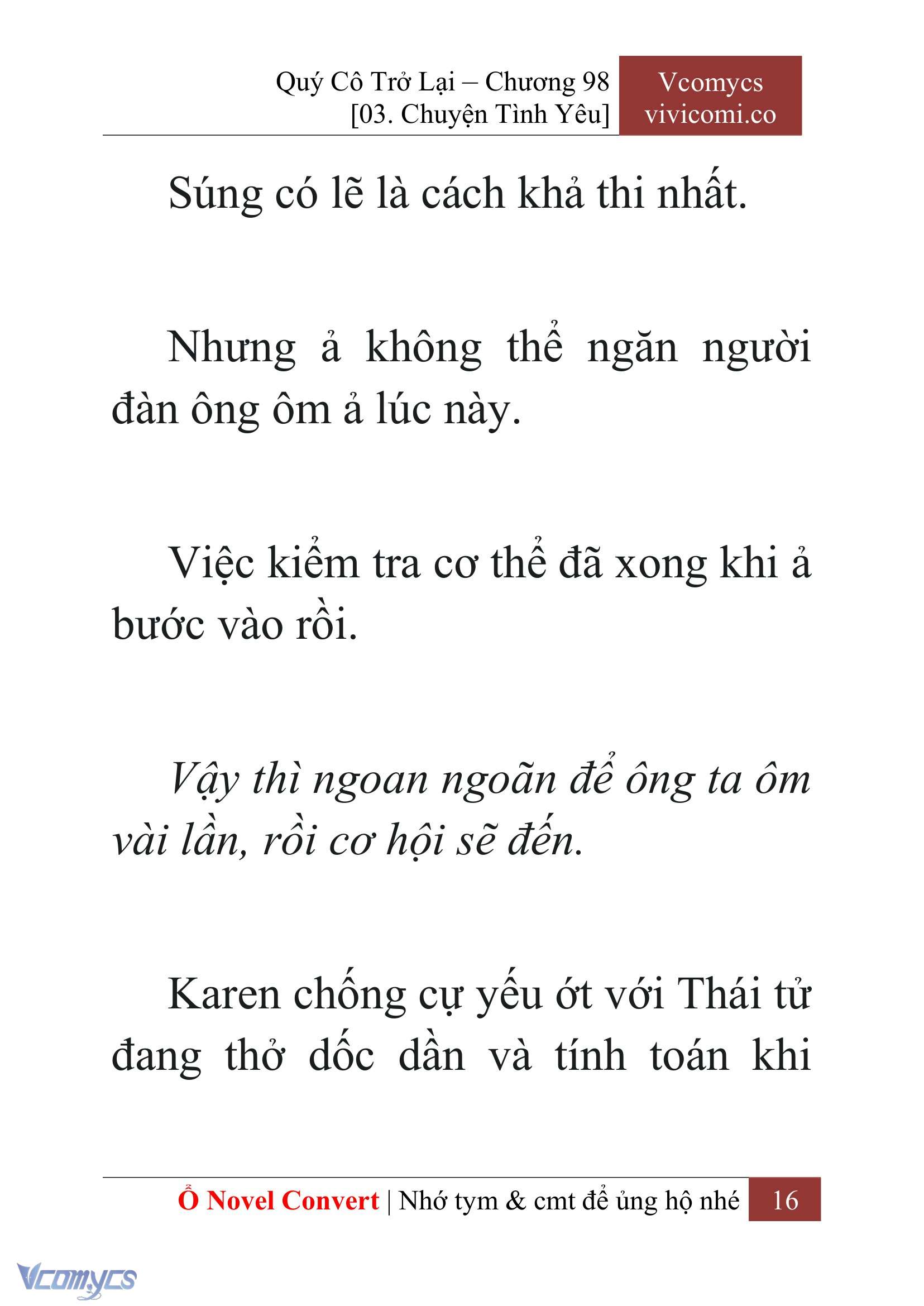 [Novel] Quý Cô Trở Lại Chap 98 - Next Chap 99