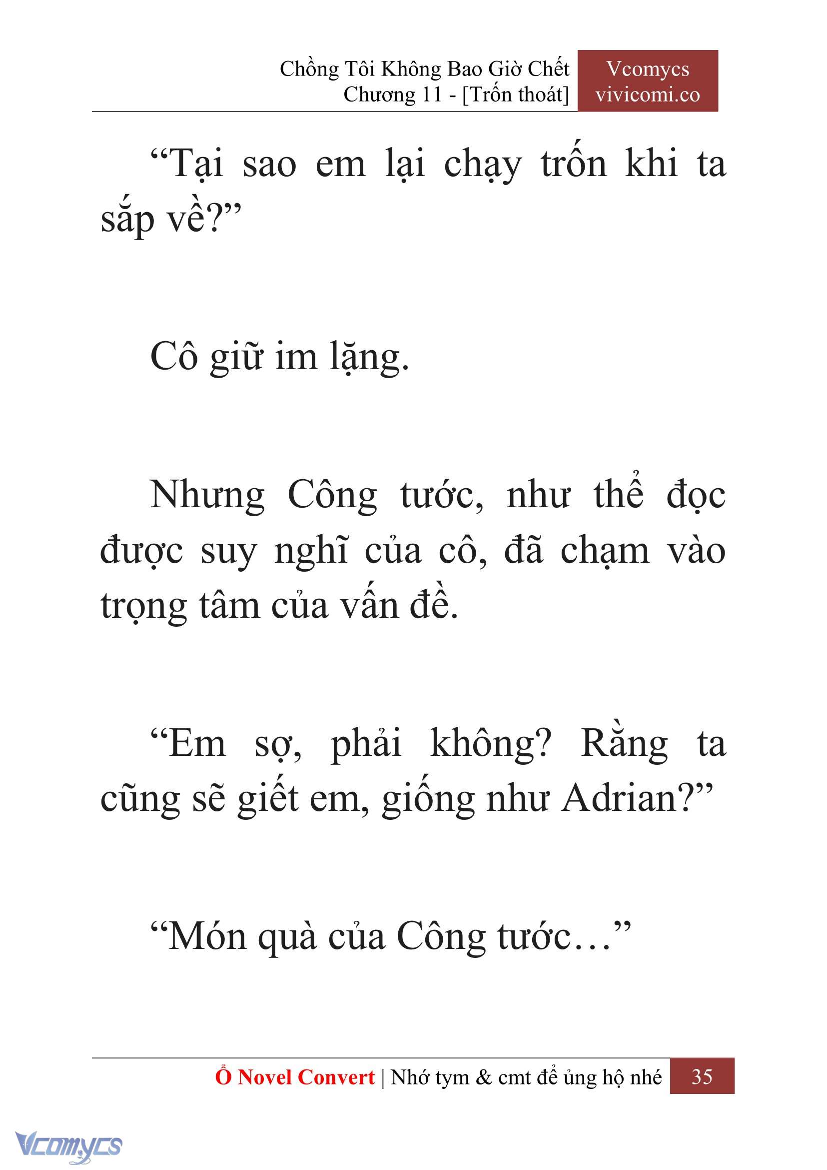 [Novel] Chồng Tôi Không Bao Giờ Chết Chap 11 - Next Chap 12