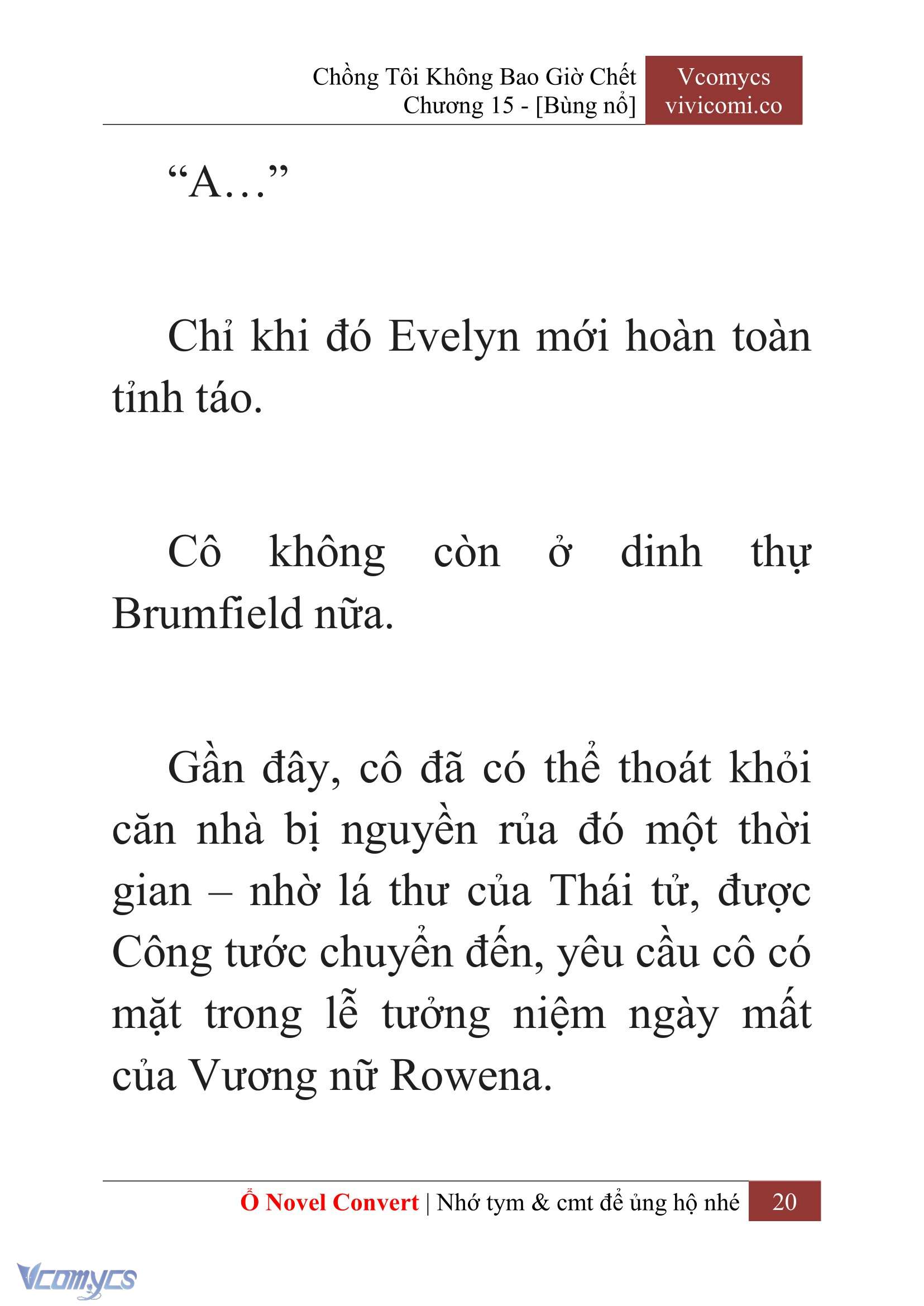 [Novel] Chồng Tôi Không Bao Giờ Chết Chap 15 - Trang 2