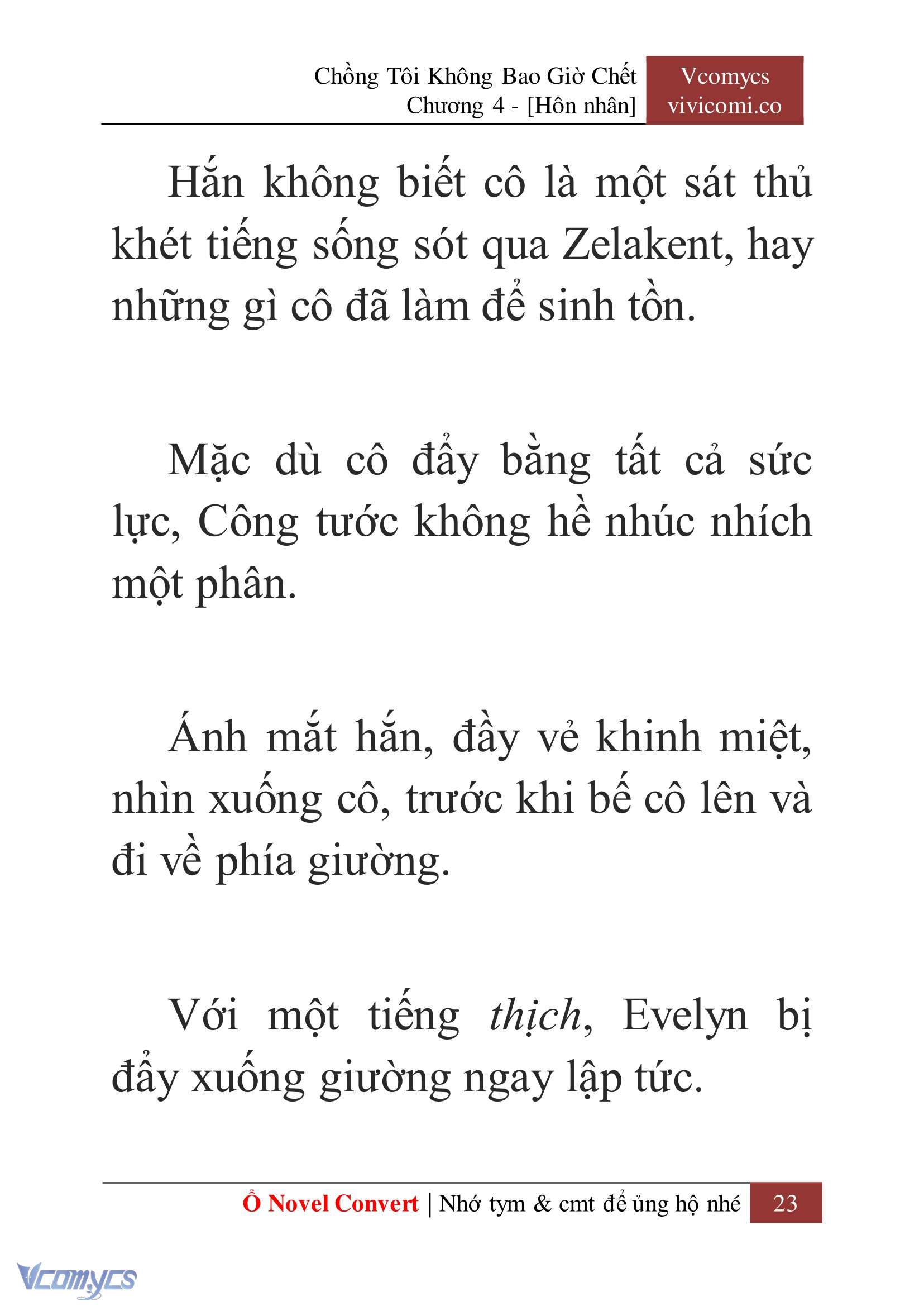 [Novel] Chồng Tôi Không Bao Giờ Chết Chap 4 - Next Chap 5
