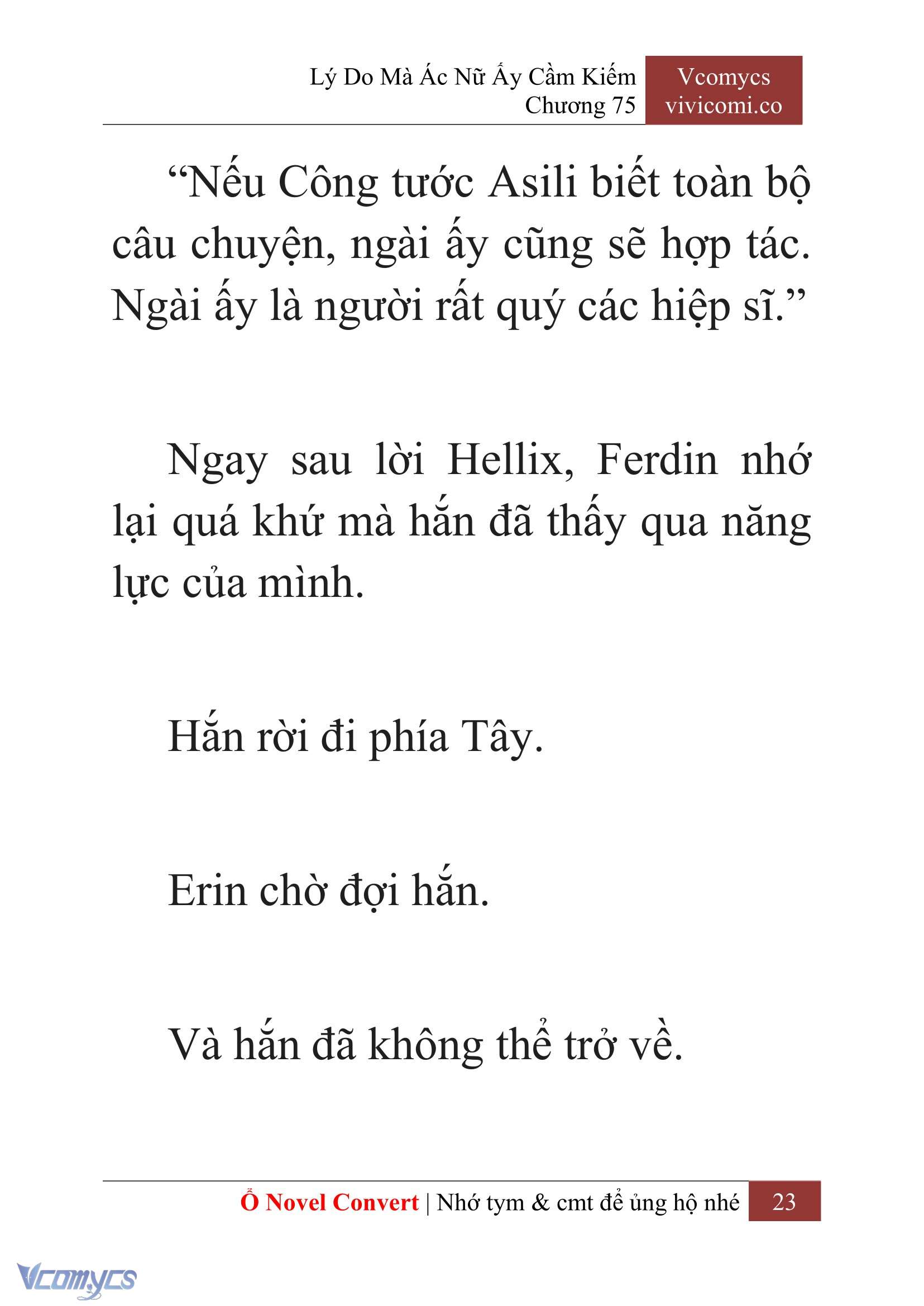 [Novel] Lý Do Mà Ác Nữ Ấy Cầm Kiếm Chap 75 - Next Chap 76