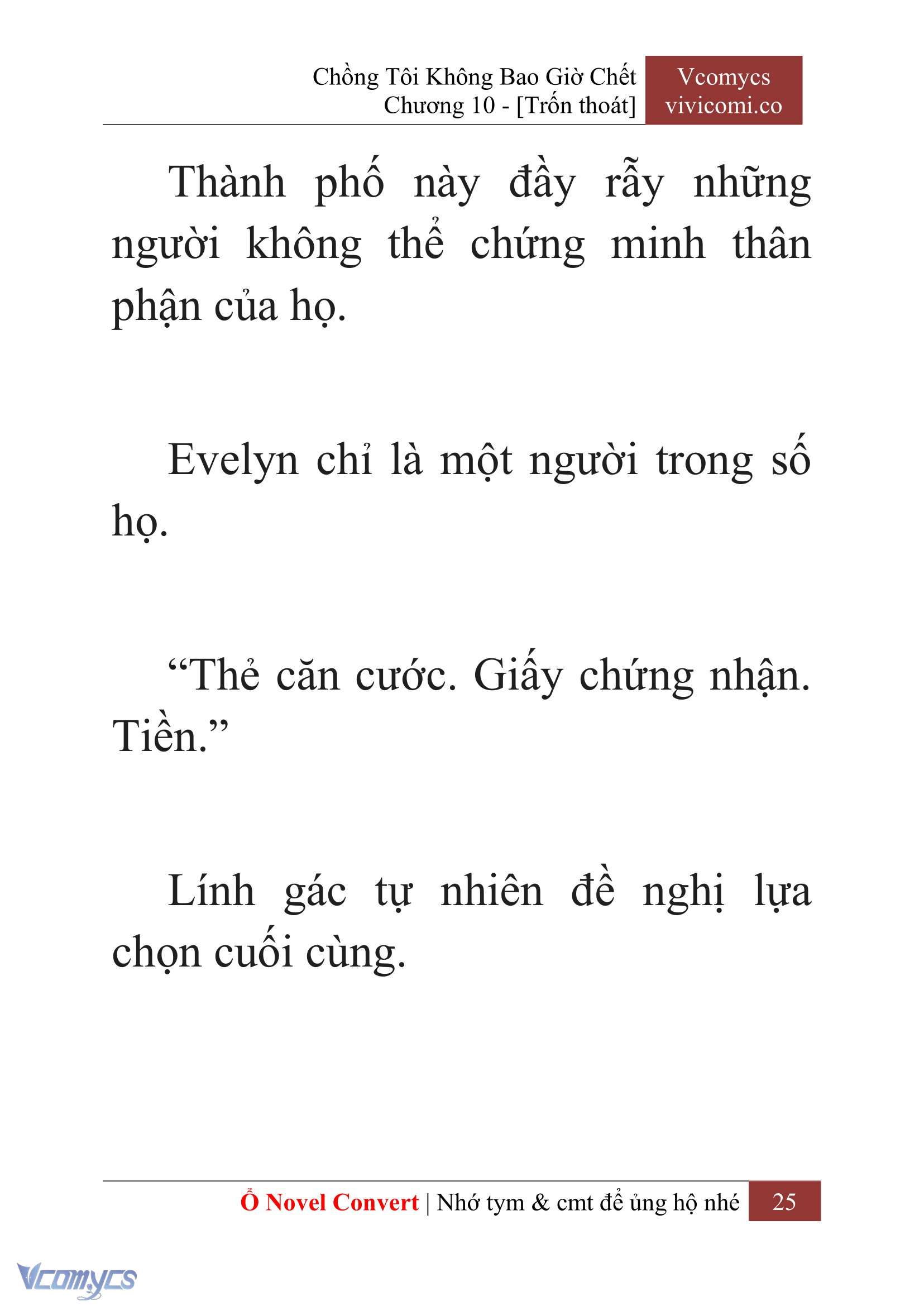 [Novel] Chồng Tôi Không Bao Giờ Chết Chap 10 - Next Chap 11