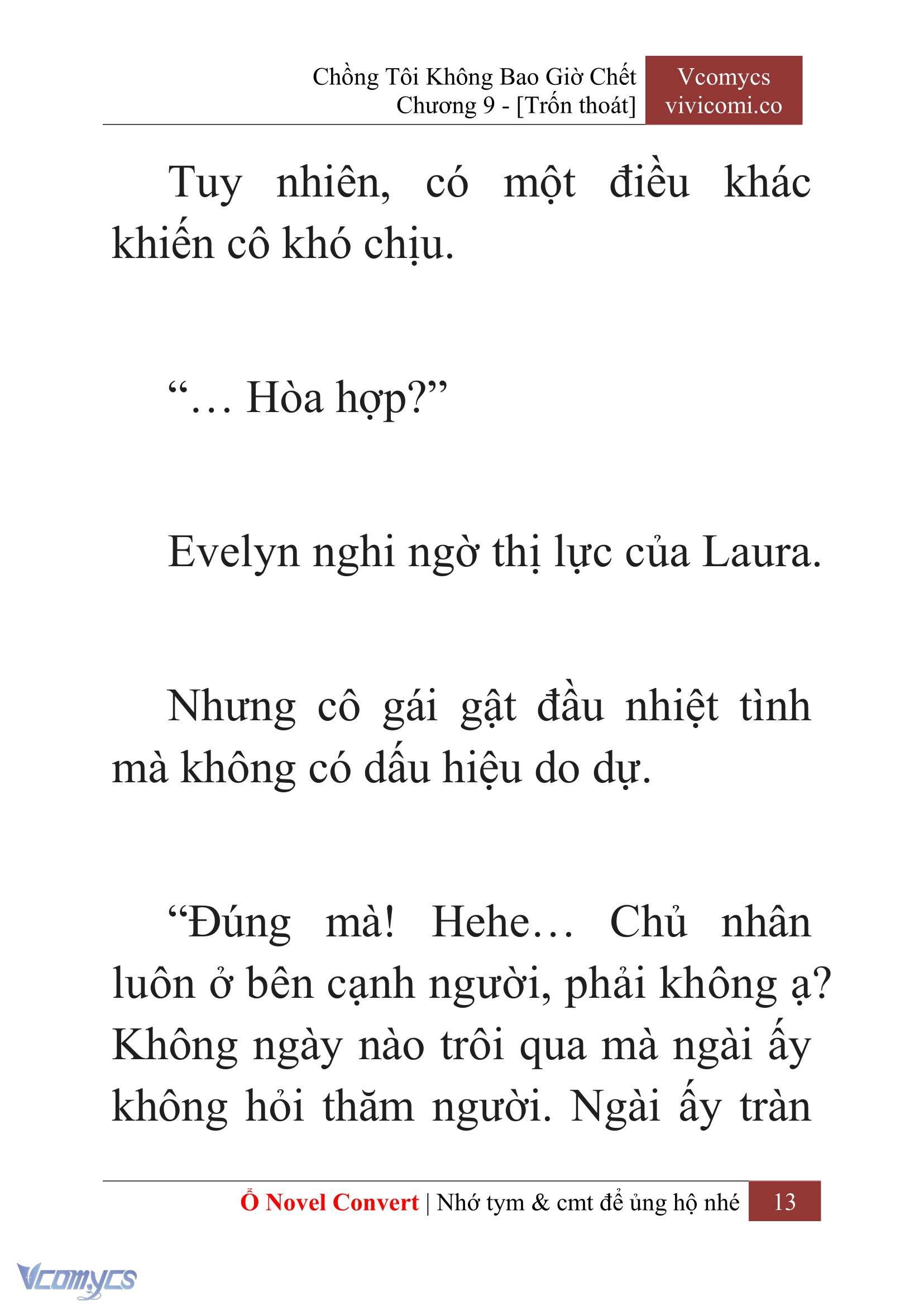 [Novel] Chồng Tôi Không Bao Giờ Chết Chap 9 - Next Chap 10