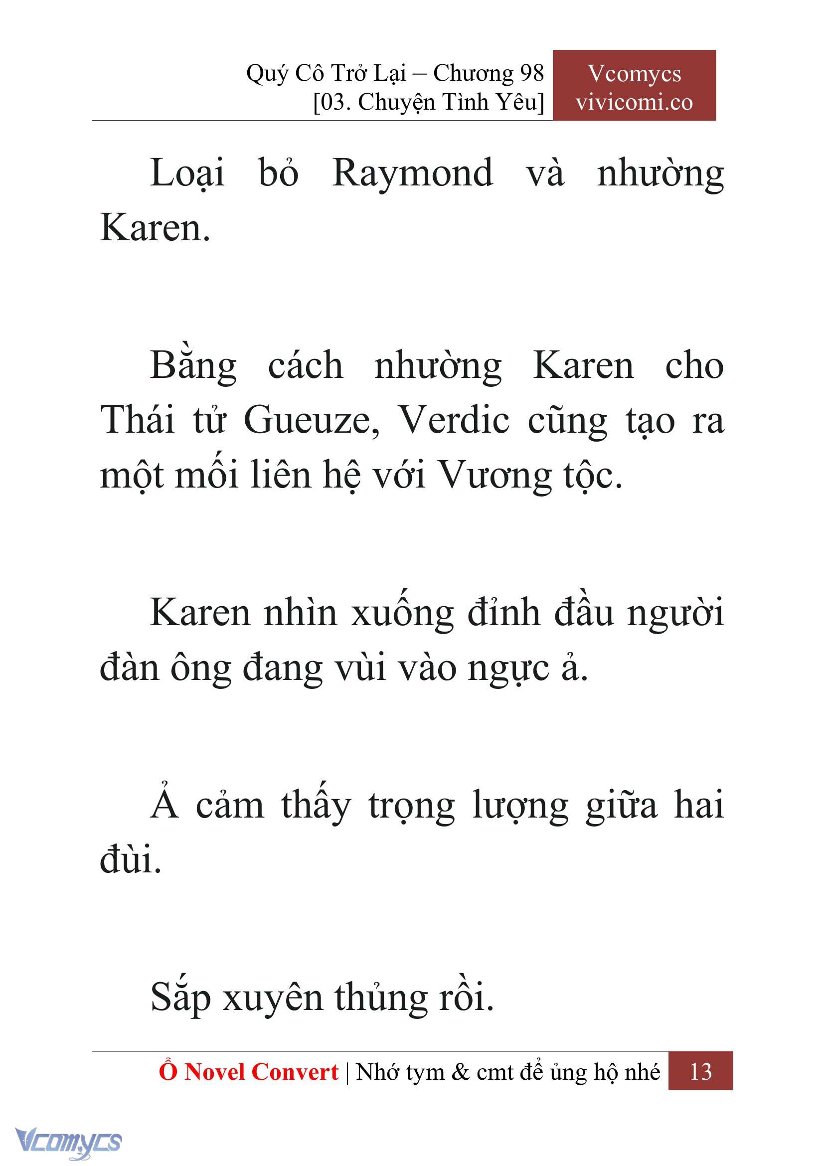 [Novel] Quý Cô Trở Lại Chap 98 - Next Chap 99