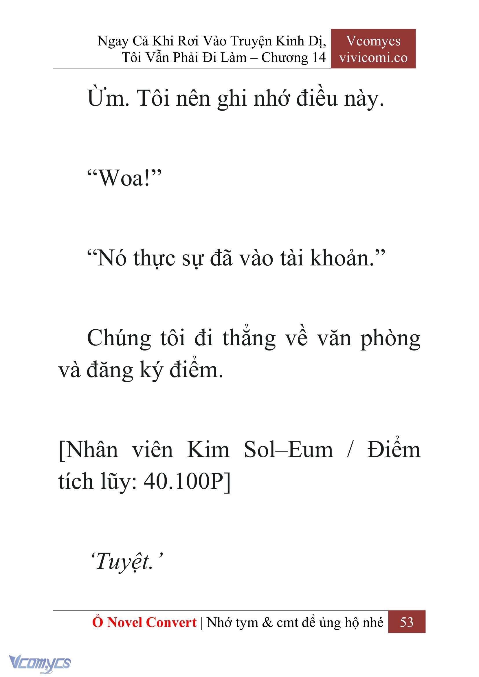 [Novel] Ngay Cả Khi Rơi Vào Truyện Kinh Dị, Tôi Vẫn Phải Đi Làm Chap 14 - Next 