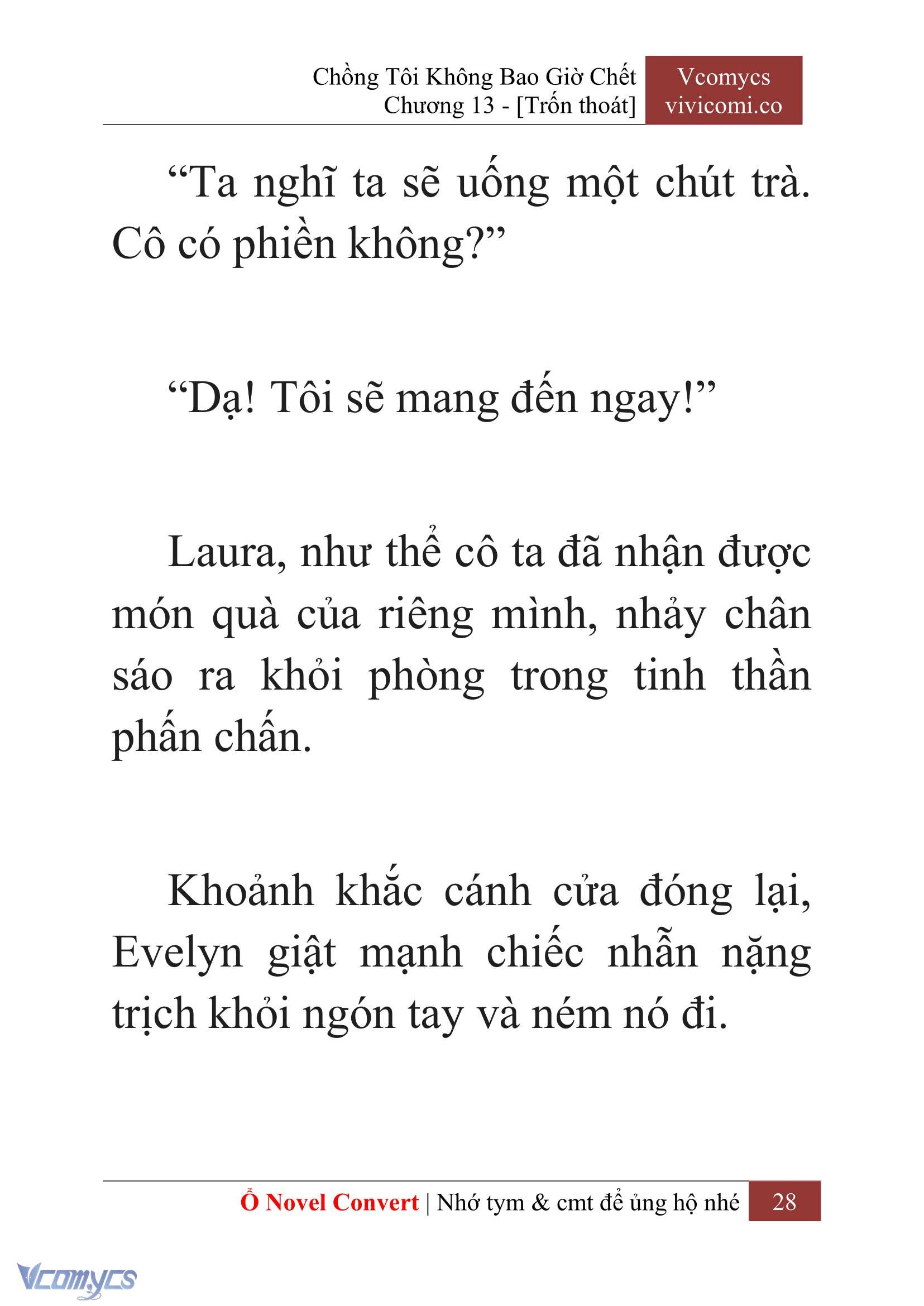 [Novel] Chồng Tôi Không Bao Giờ Chết Chap 13 - Next Chap 14