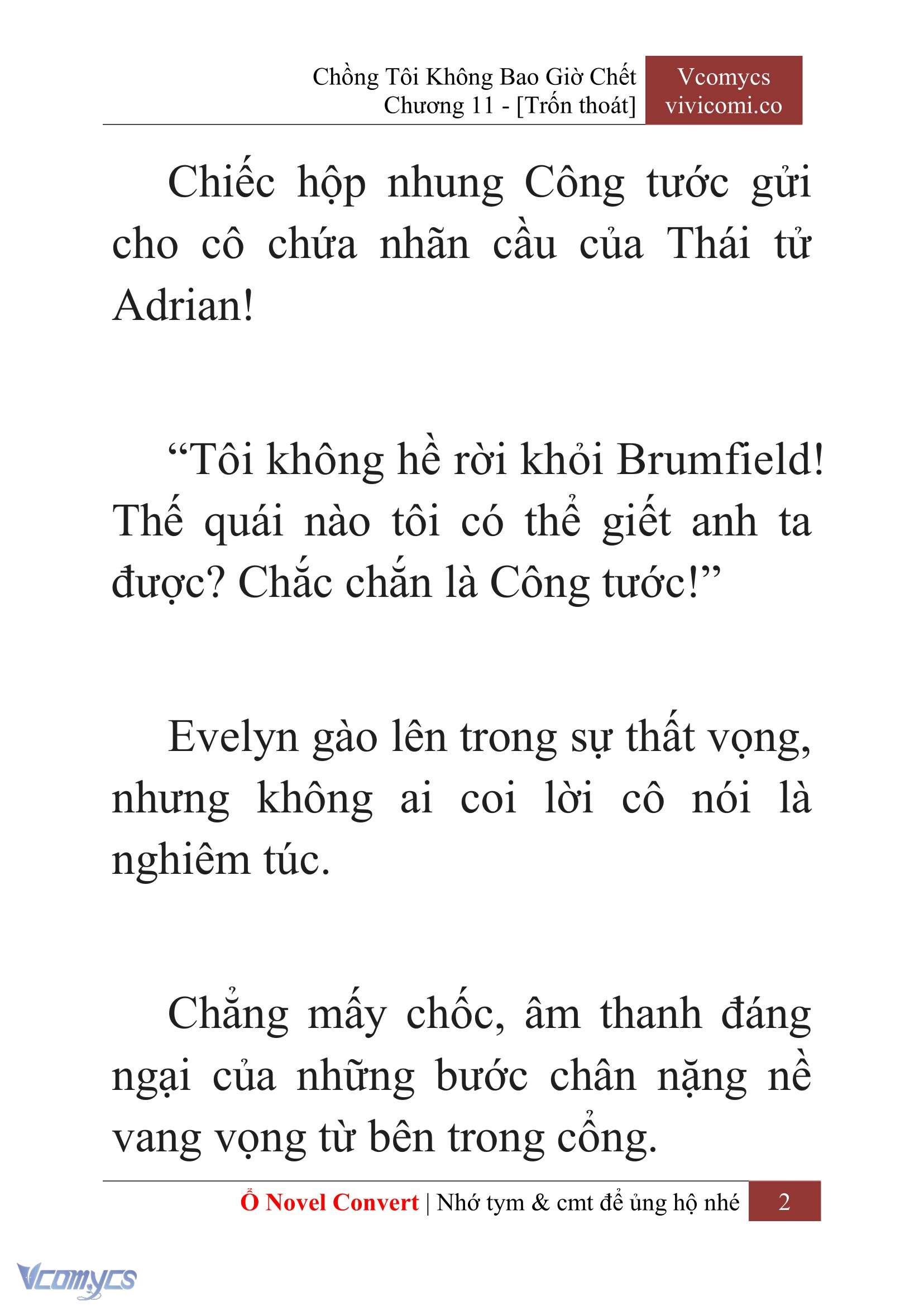 [Novel] Chồng Tôi Không Bao Giờ Chết Chap 11 - Next Chap 12