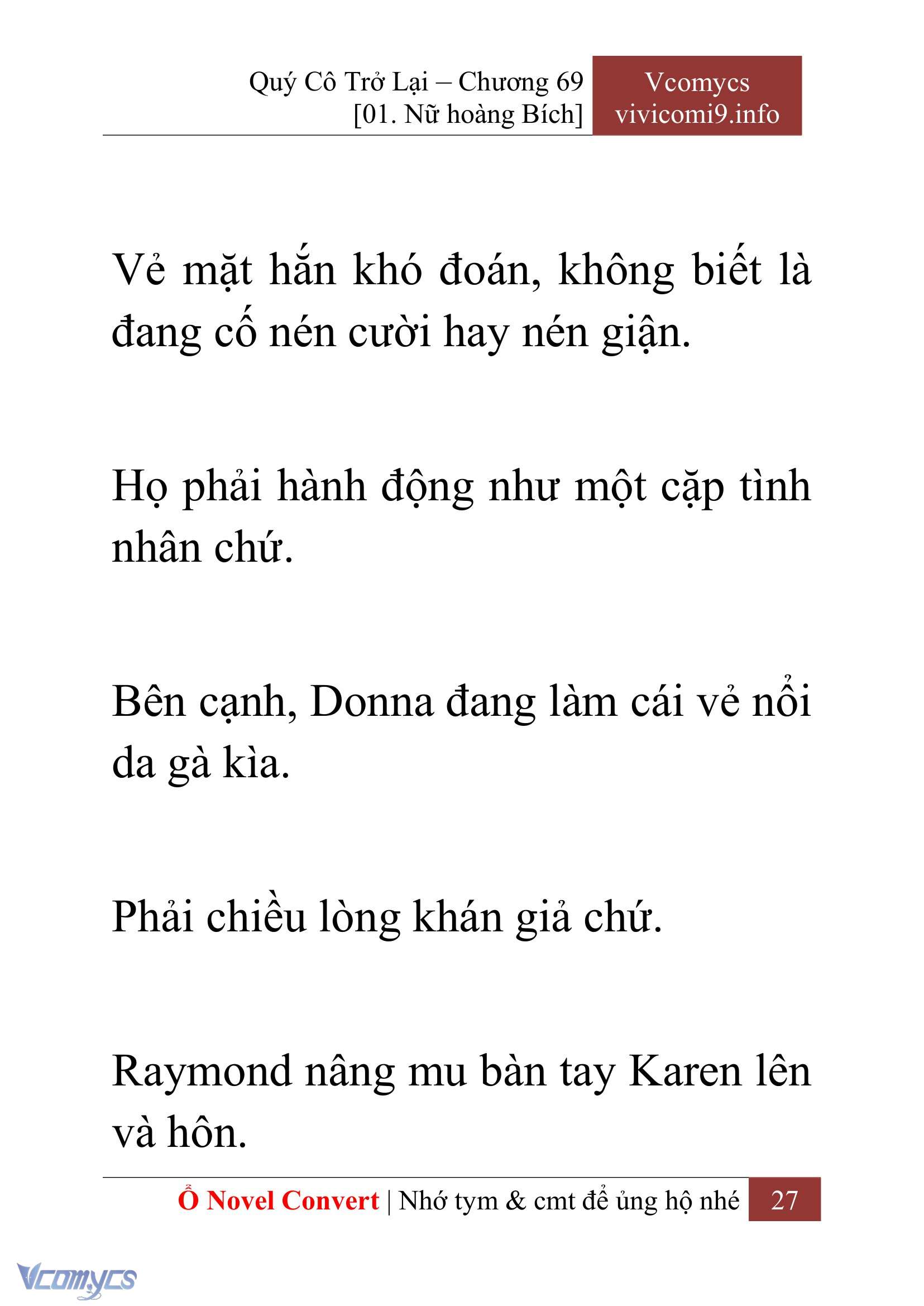 [Novel] Quý Cô Trở Lại Chap 69 - Next Chap 70